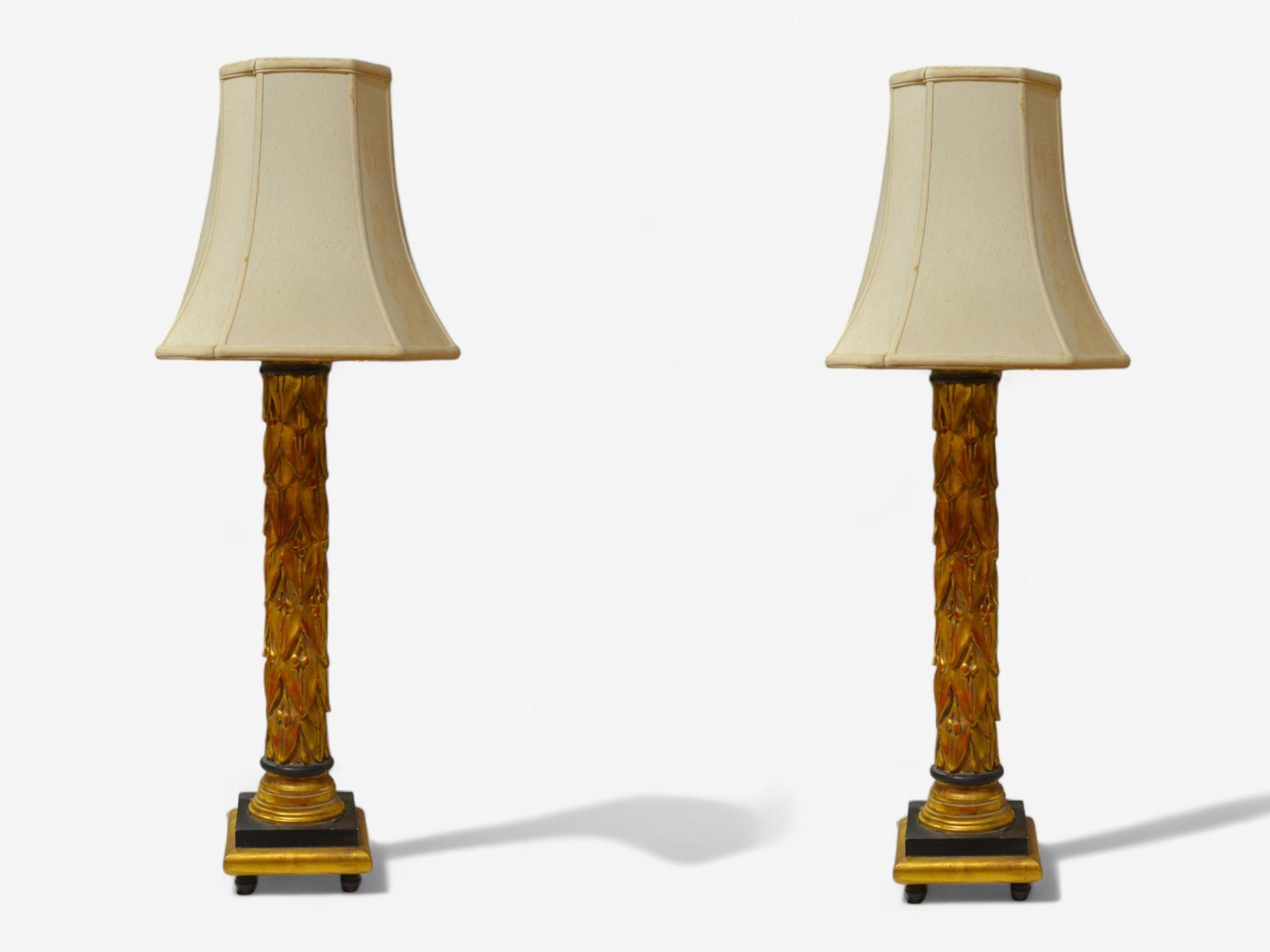 Maison Jansen, Hollywood Regency, Giltwood, Table Lamps, France, 1950s