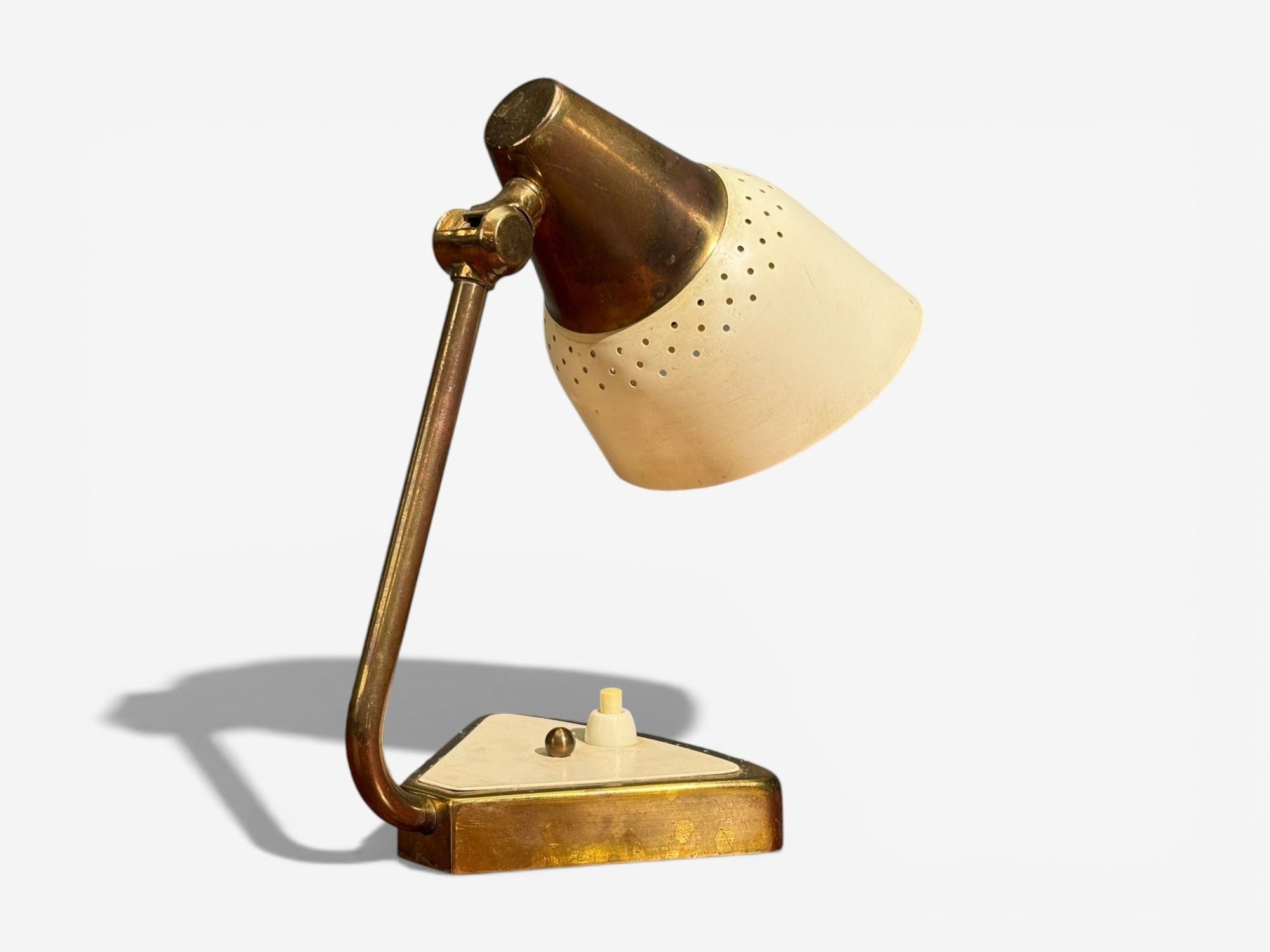 OBA, Swedish Modern, Desk Lamp, Brass, Metal,Sweden, 1950s