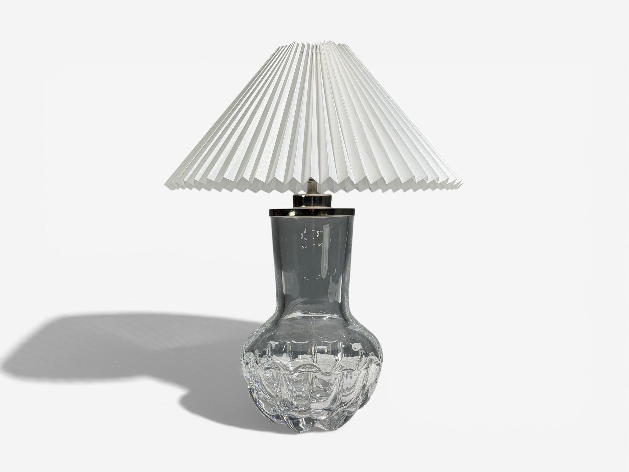 Olle Alberius, Table Lamp, Blown Glass, Chromed Metal, Sweden, 1970s