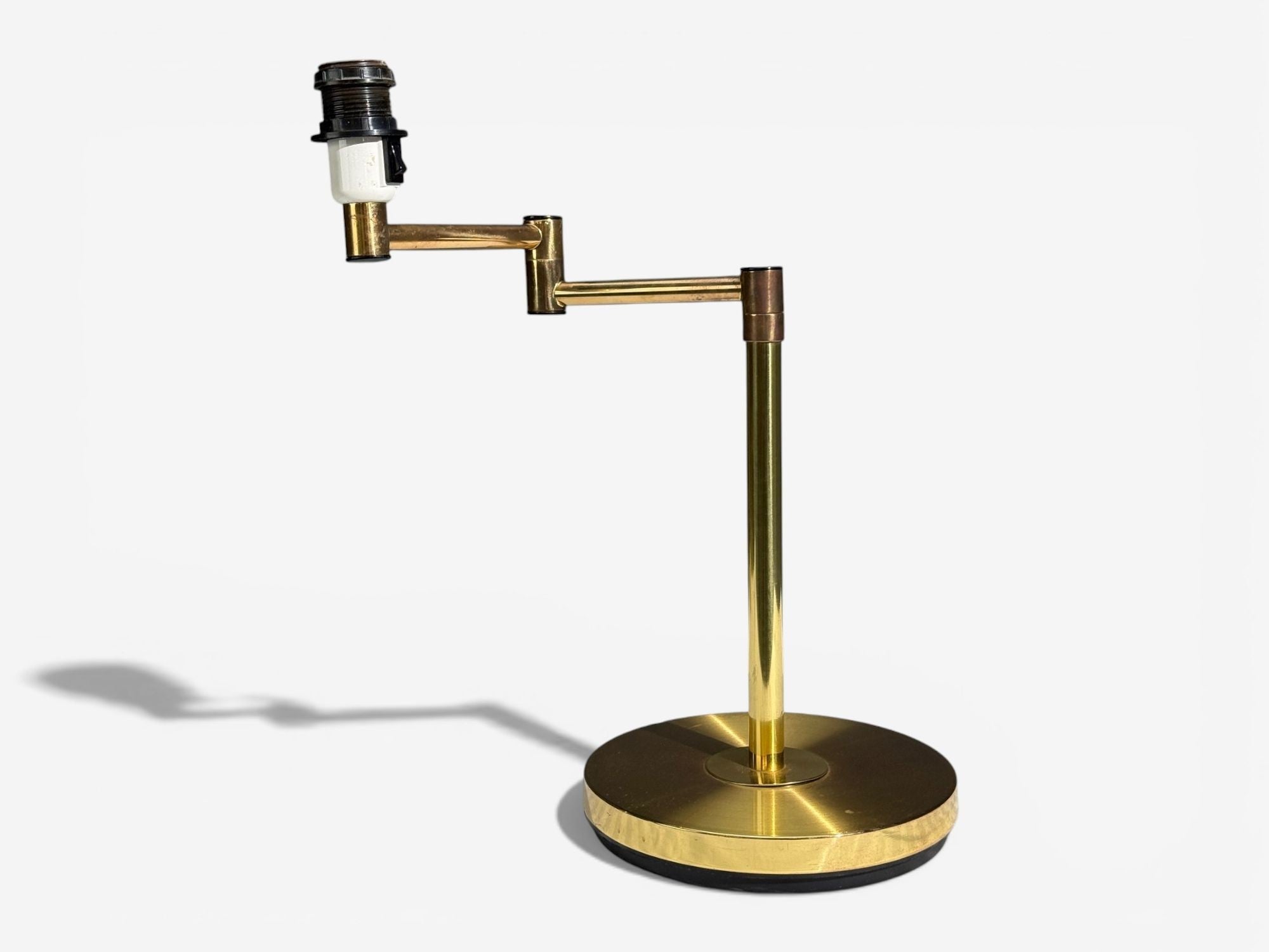 Fagerhults, Articulating Desk Lamp, Brass, Sweden, 1960s