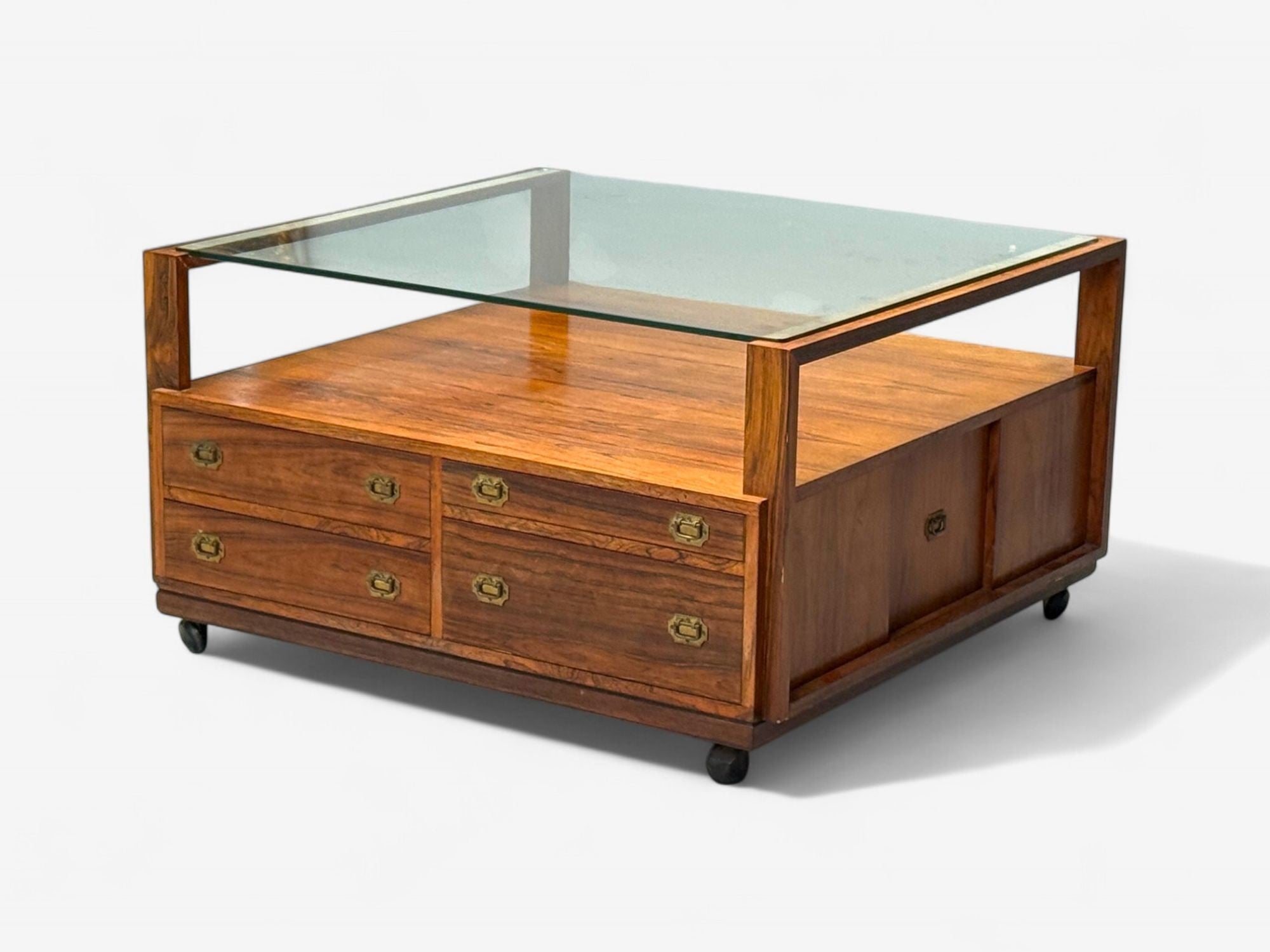 Henning Korch, Danish Modern, Rosewood, Rolling Coffee Table, Denmark, 1960s
