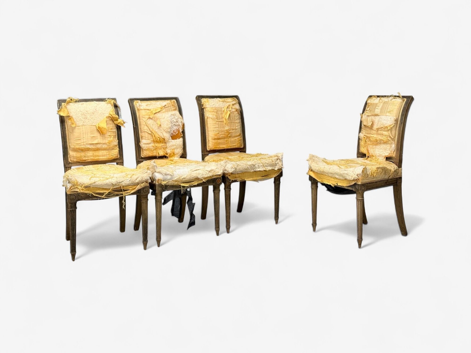 L. Alavoine & Cie, Louis XVI Style, Wood, Fabric, Dining Chairs, France, 19th C.