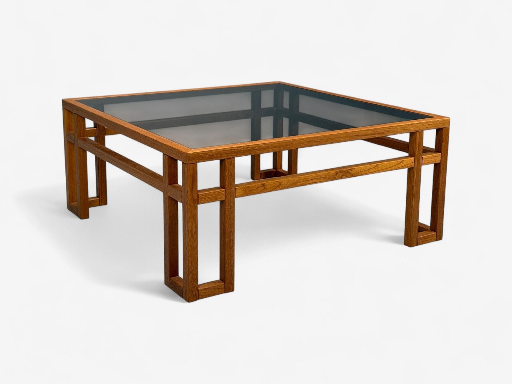 Danish Modern, Teak, Glass, Square Coffee Table, Denmark, 1960s