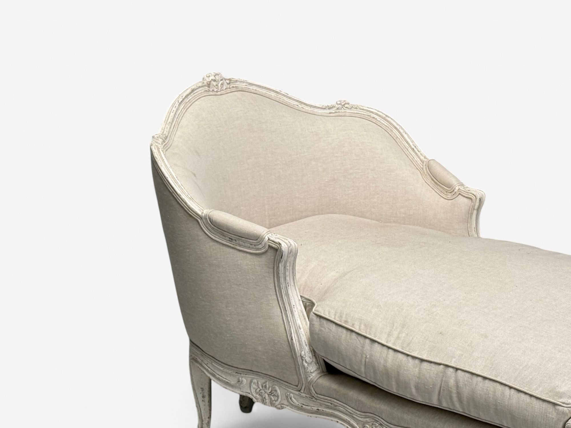 Gustavian, Distressed White Paint, Linen, Swedish Daybed, Sweden, 20th c.