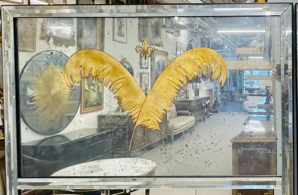 Pair of Art Deco Style Eglomise Wall or Console Mirrors, Maison Jansen Inspired