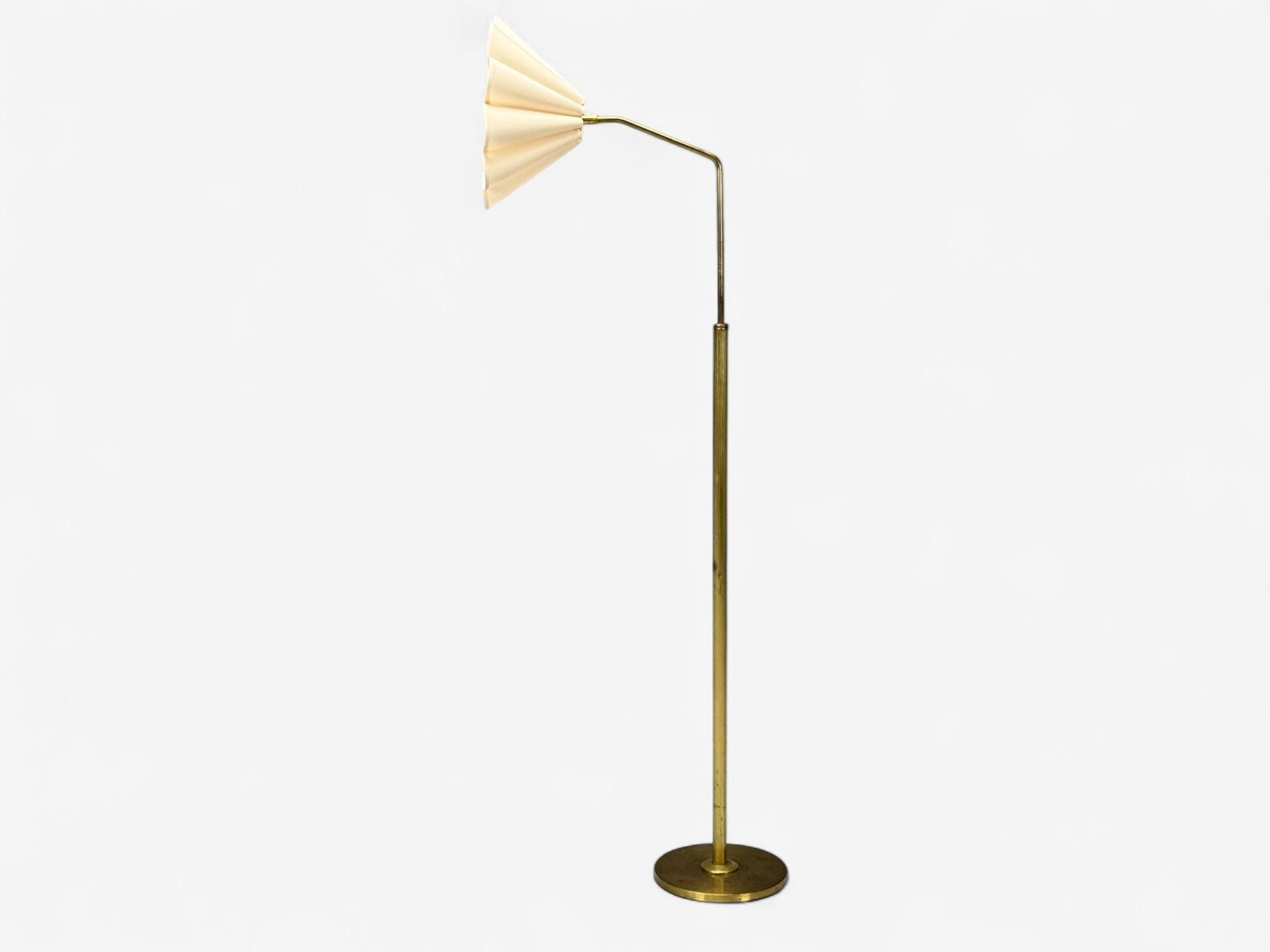 Danish Modern, Brass, Paper, Adjustable Floor Lamp, Denmark, 1960s