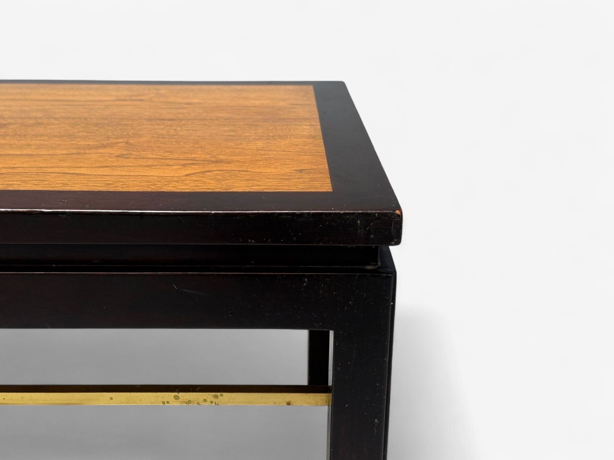 Edward Wormley, Mahogany, Ebonized Wood, Brass, Coffee Table, USA, 1960s