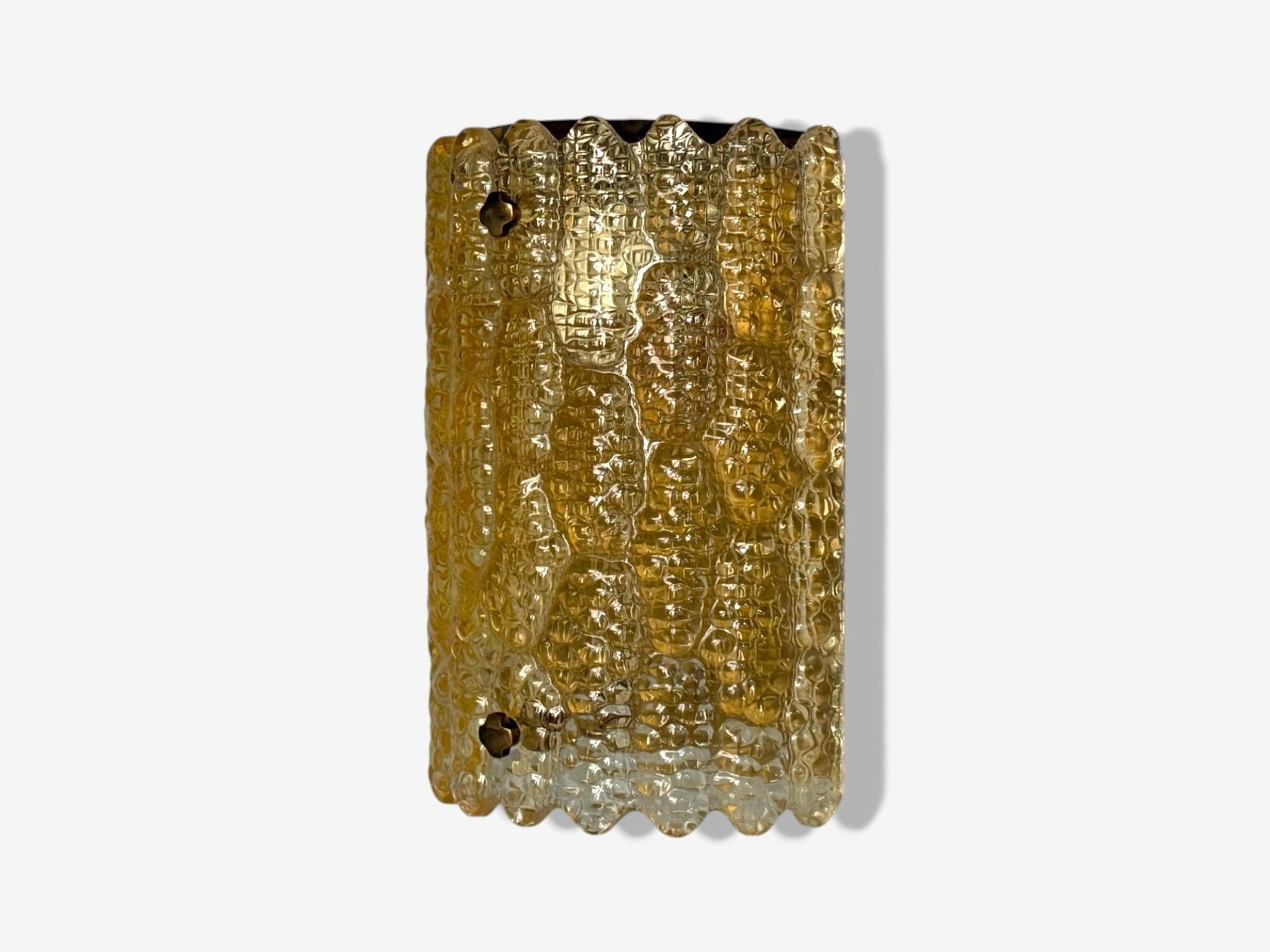 Orrefors, Swedish Modern, Brass, Glass, Wall Light, Sweden, 1960s