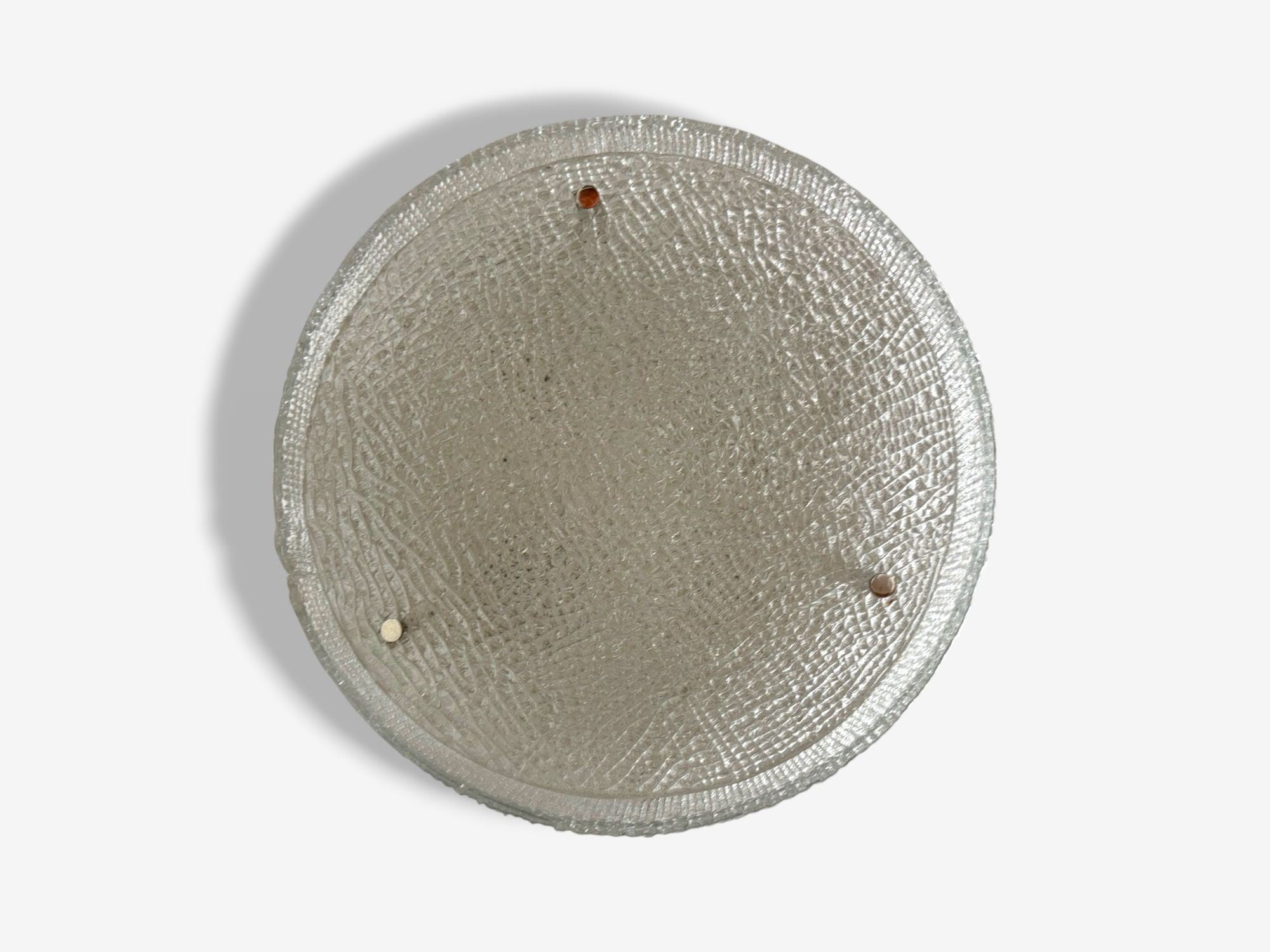 Kaiser Leuchten, Slumped Glass, Steel, Flushmount, Germany, 1960s