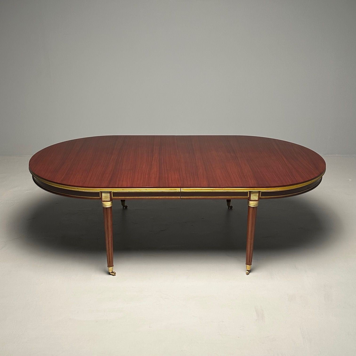 Monumental Louis XVI Hollywood Regency Dining Table, 15 Feet, Bronze Mounted