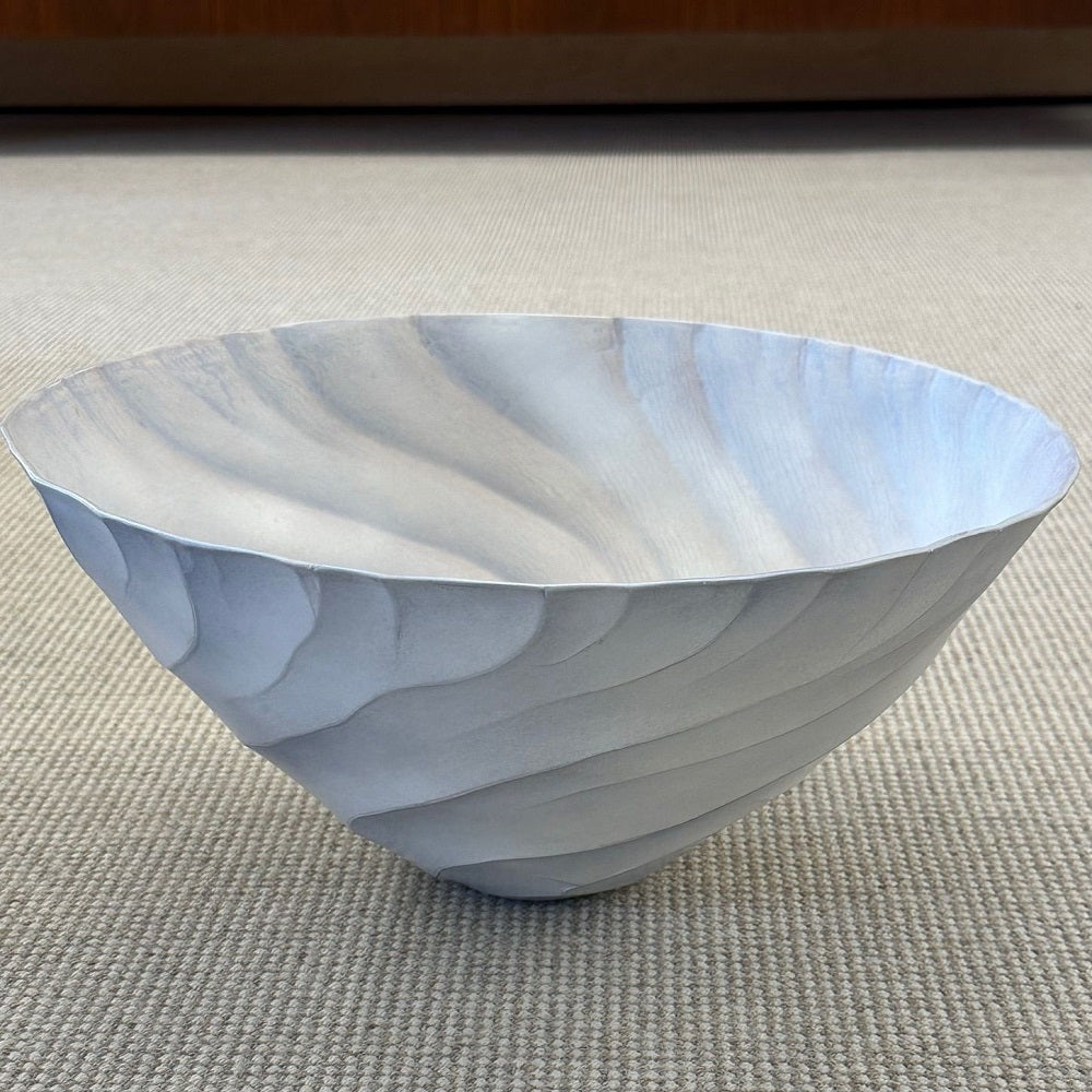 Contemporary Porcelain Bowl / Vessel by Ceramic Artist, Paula Murray, Light Blue