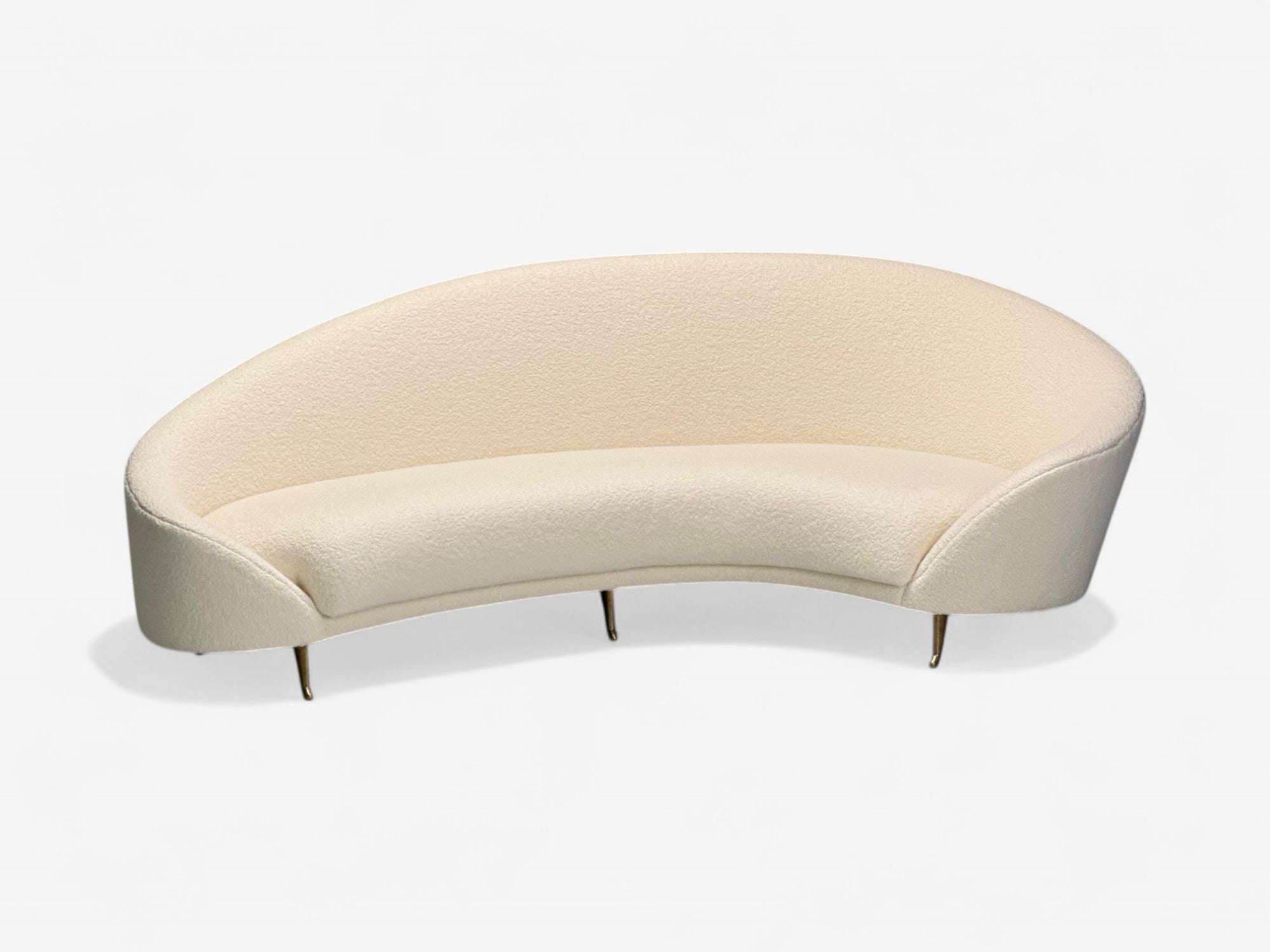 Federico Munari, Italian Modern, White Boucle, Bronze, Italy, 1950s
