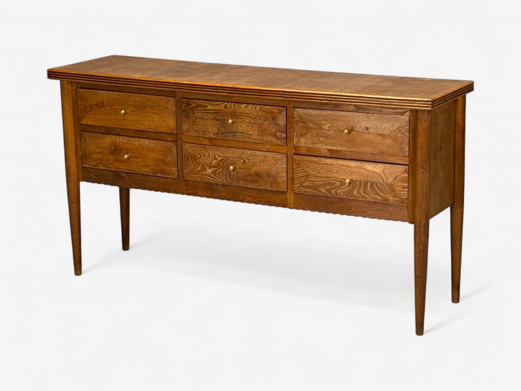 Paolo Buffa attr., Italian Modern, Oak, Brass, Sideboard, Italy, 1950s