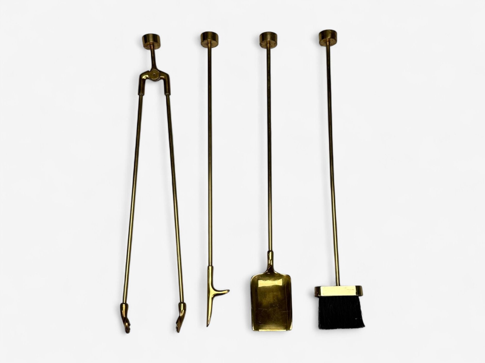 Bronze Fireplace Tool Set with Stand, USA, 20th c.