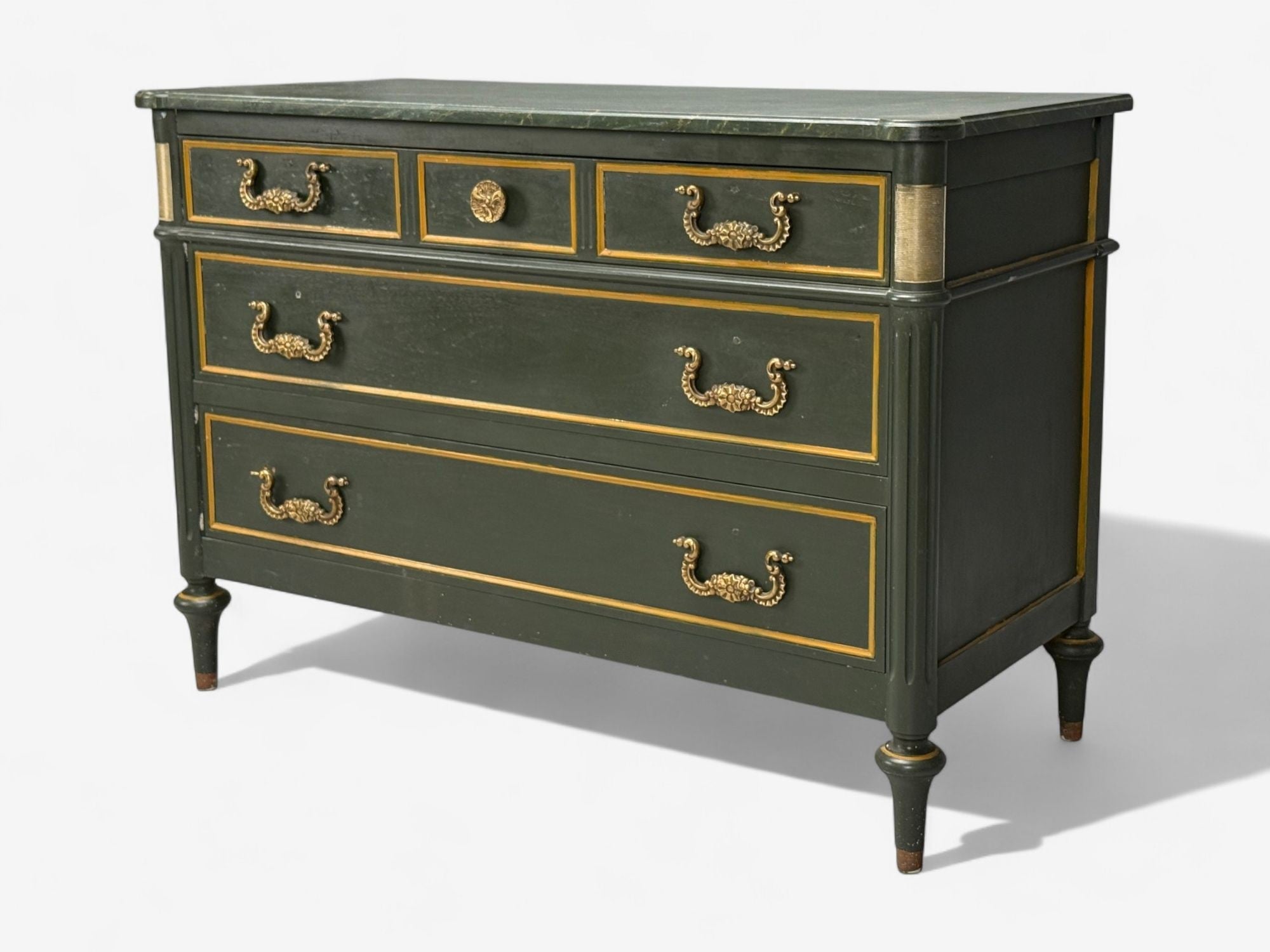 Jacques Bodart, Louis XVI Style, Green Painted Commode, USA, 1960s