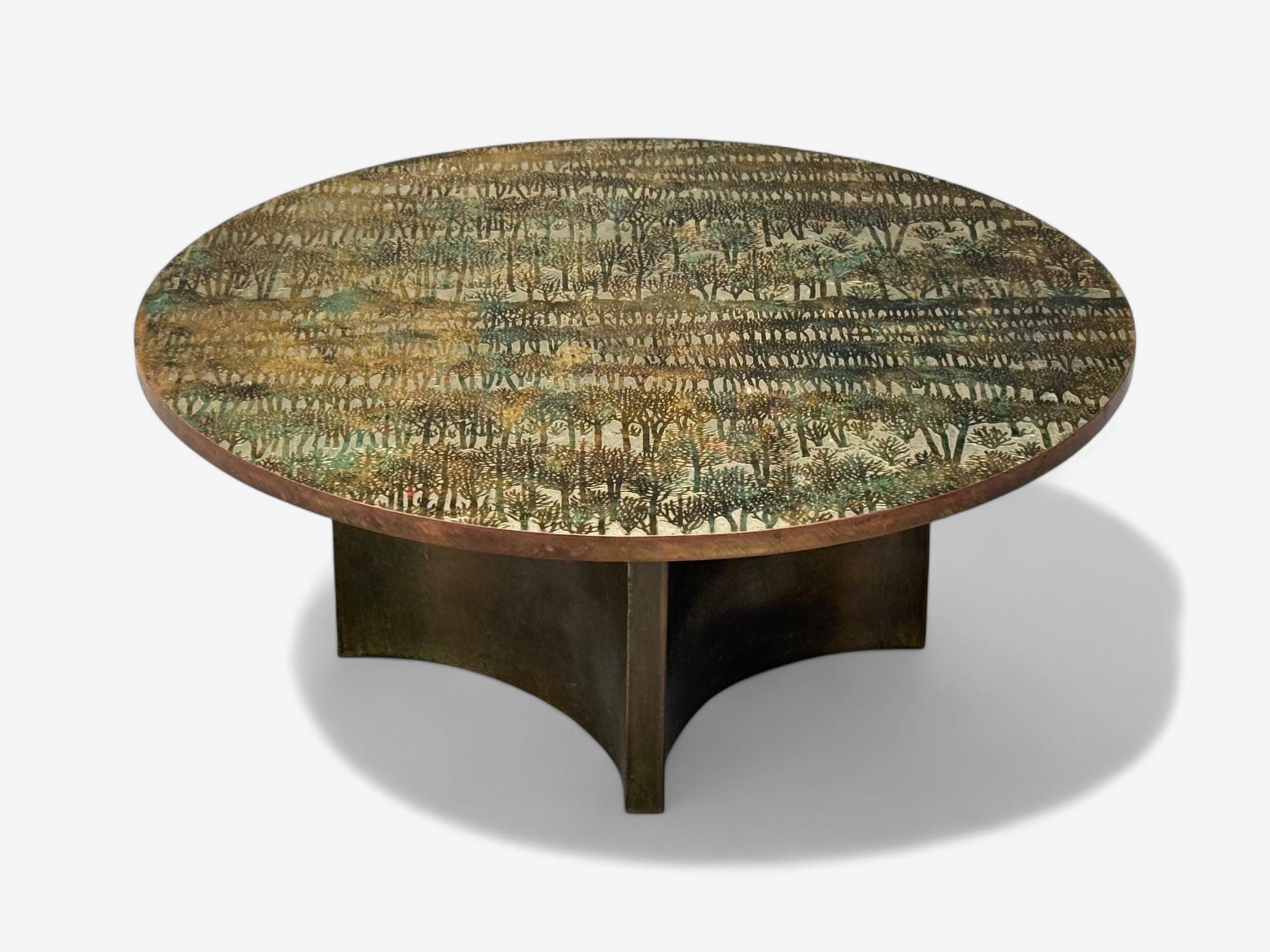 Philip & Kelvin LaVerne, Bronze, Eternal Forest Coffee Table, USA, 1960s
