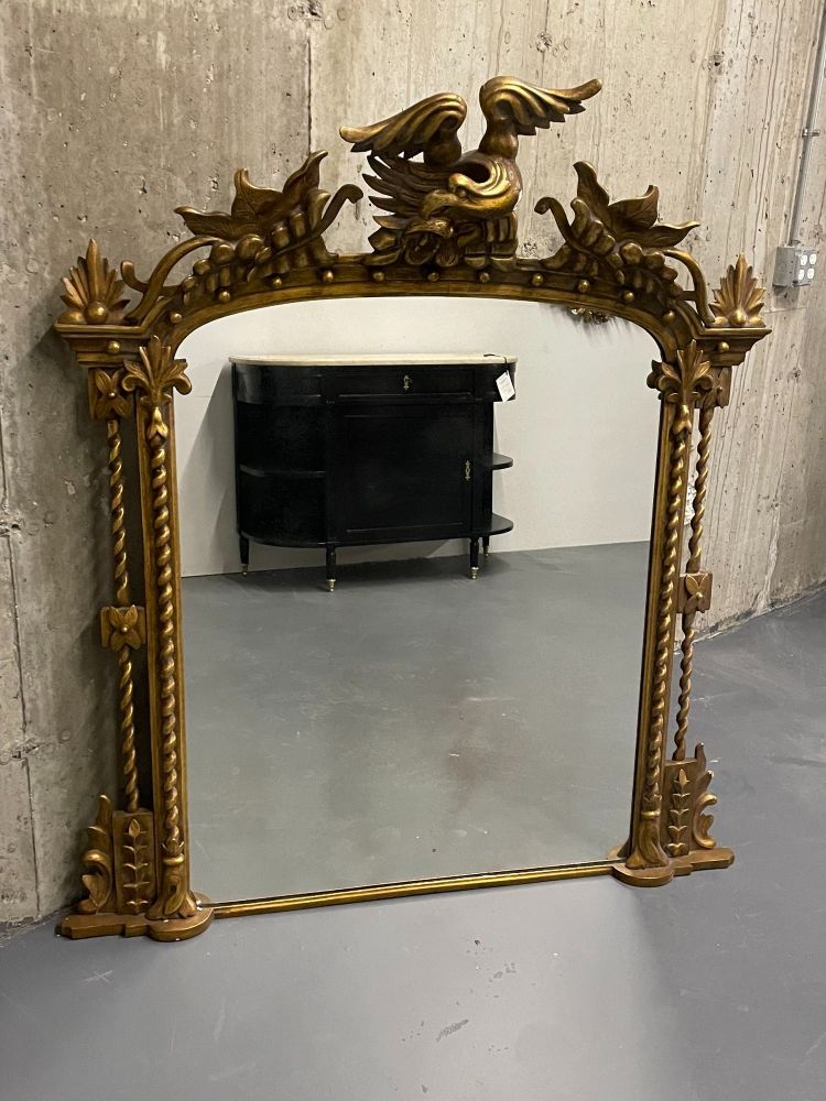 Federal Style Carved Giltwood Wall / Console / Pier Mirror, Over Mantle ,1900s