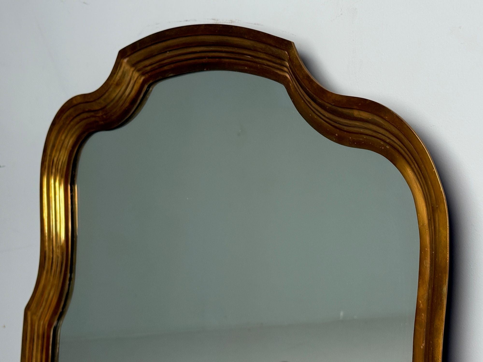 Hollywood Regency Style, Bronze, Scalloped Wall Mirror, USA, 1950s