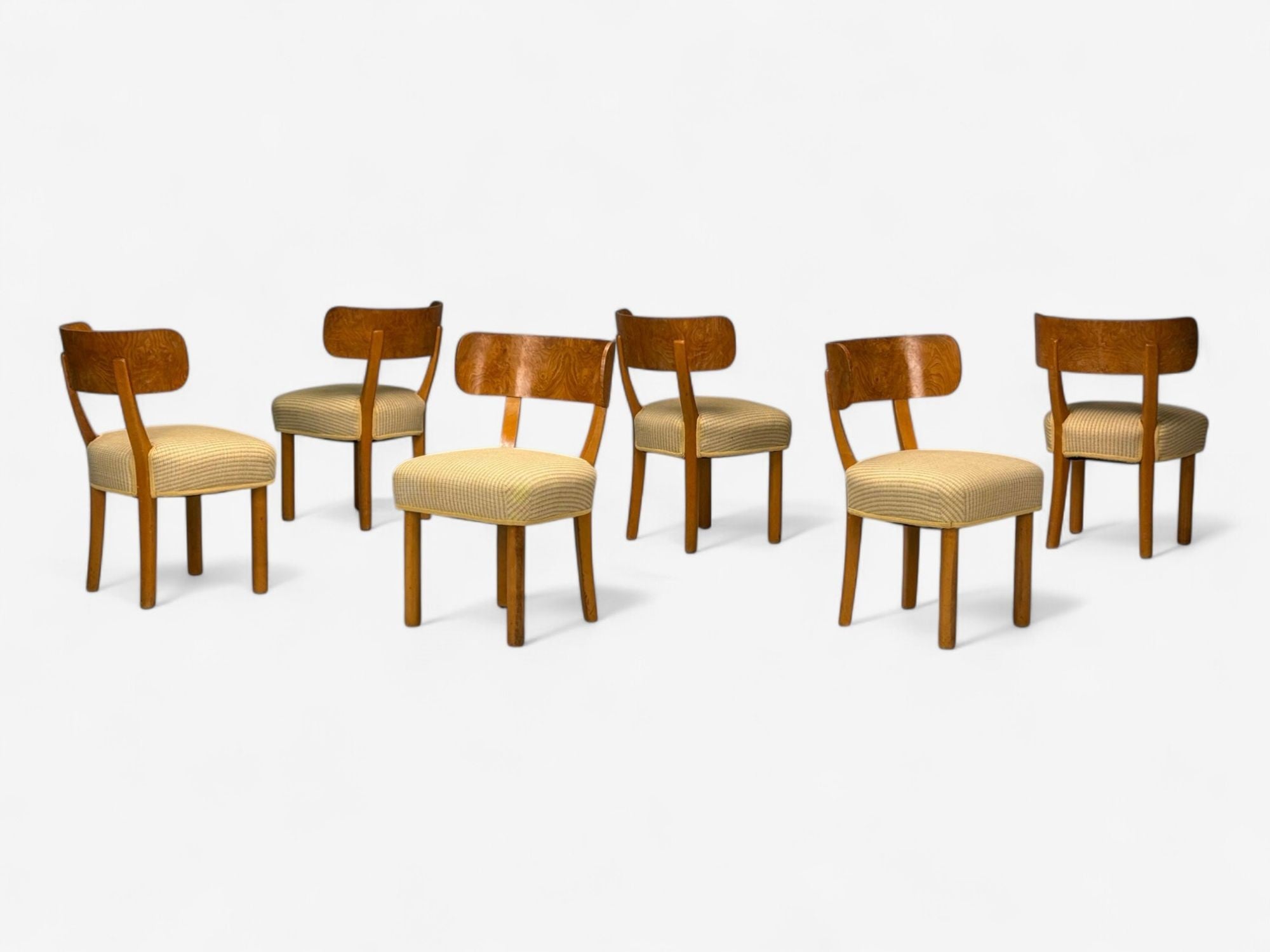 Axel Einar Hjorth, Nordiska Kompaniet, Birch, Rare Birka Chairs, Sweden, 1930s