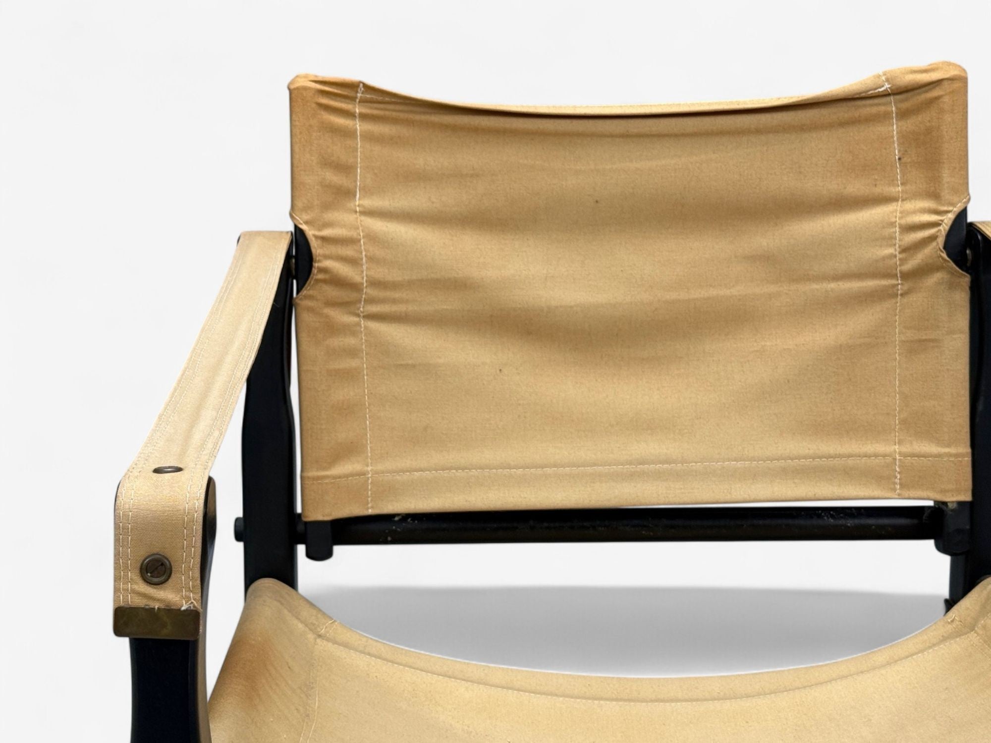 Gold Medal Folding Furniture Co., Leatherette, Wood, Safari Chair, USA, 1960s