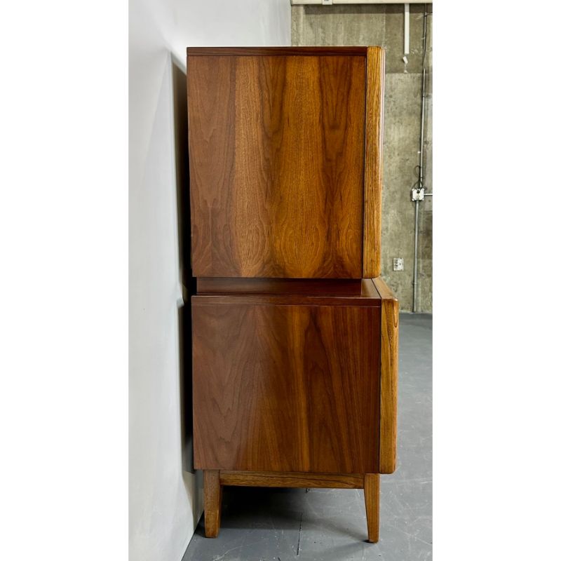 Mid-Century Modern American Designer Sculptural High-Boy Dresser, Chest, Walnut