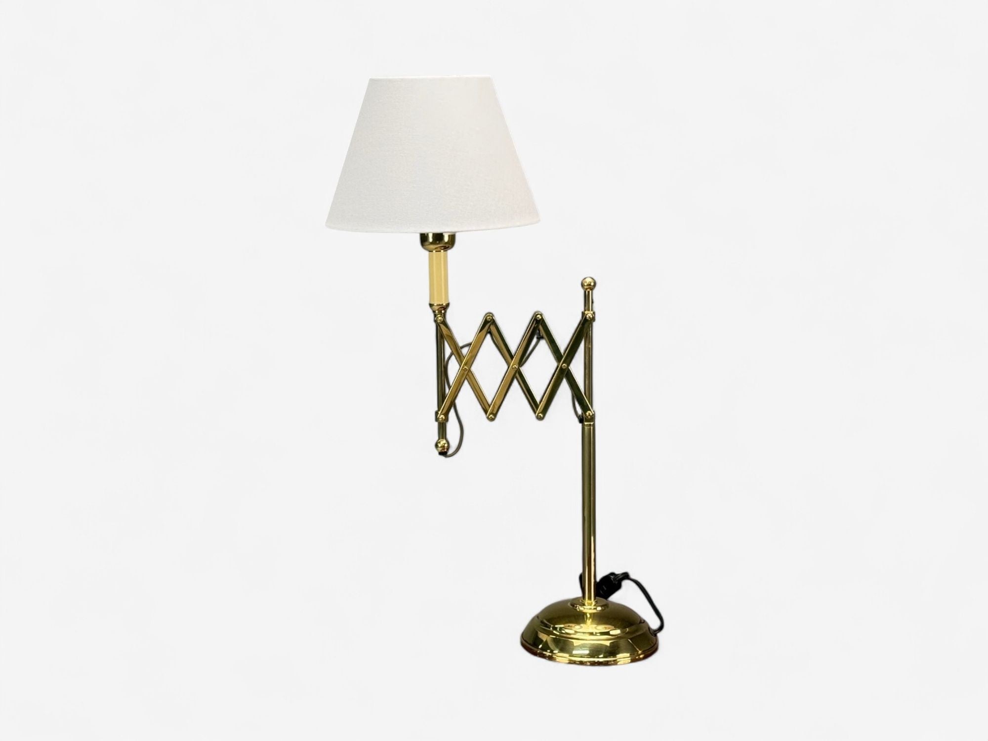 American Modern, Polished Brass, Adjustable Table Lamps, USA, 1980s