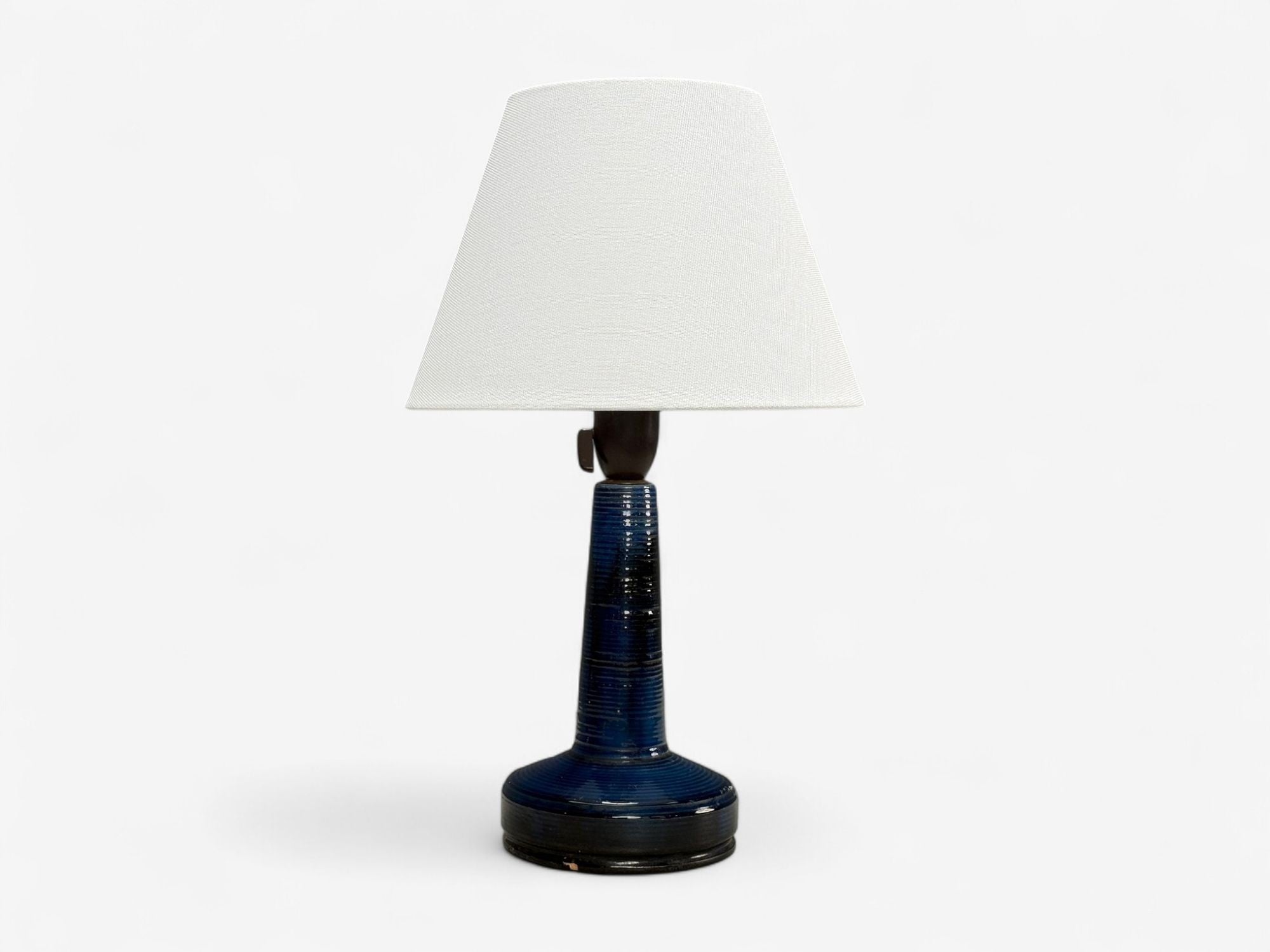 J. Holstein Keramik, Blue Stoneware, Table Lamp, Denmark, 1960s