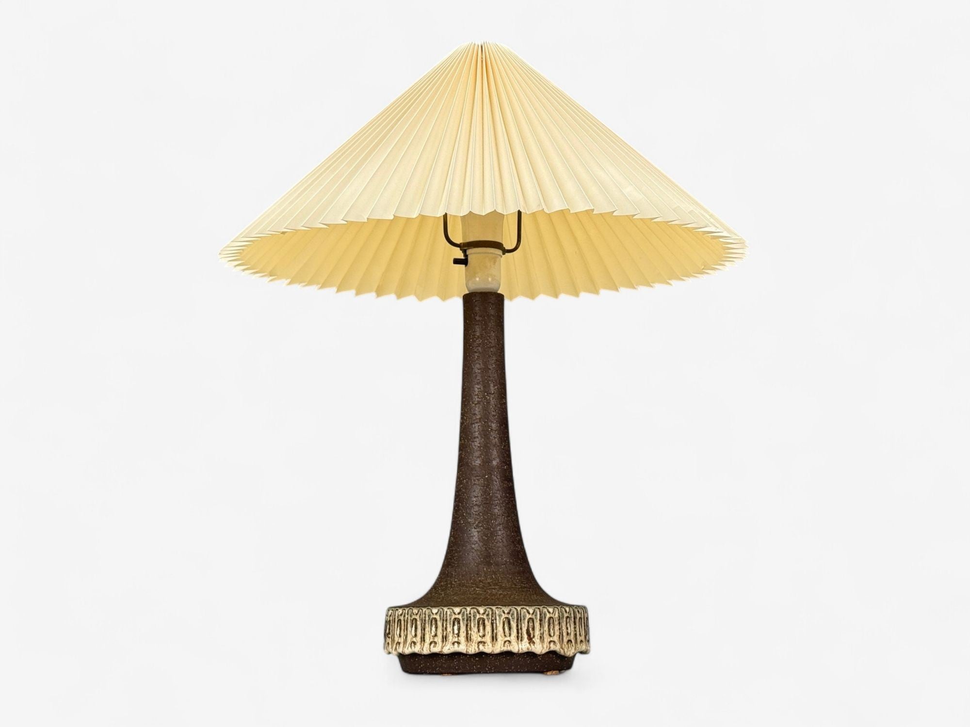 Michael Andersen & Søn, Brown Stoneware, Large Table Lamp, Denmark, 1960s