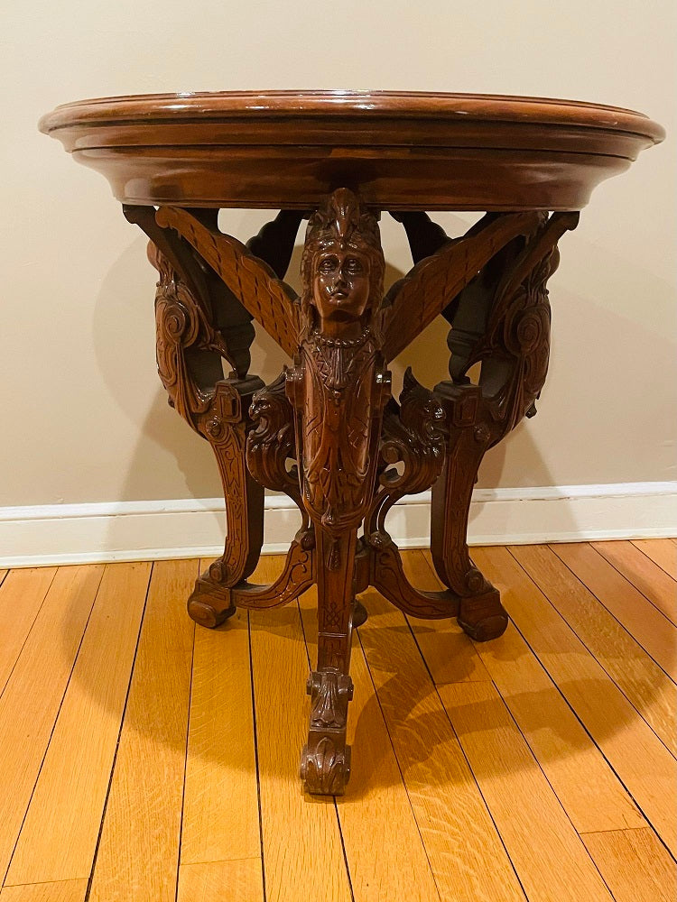 Pair R. J. Horner End Tables, Side or Pedestal Tables, Carved, Inlaid, Rare