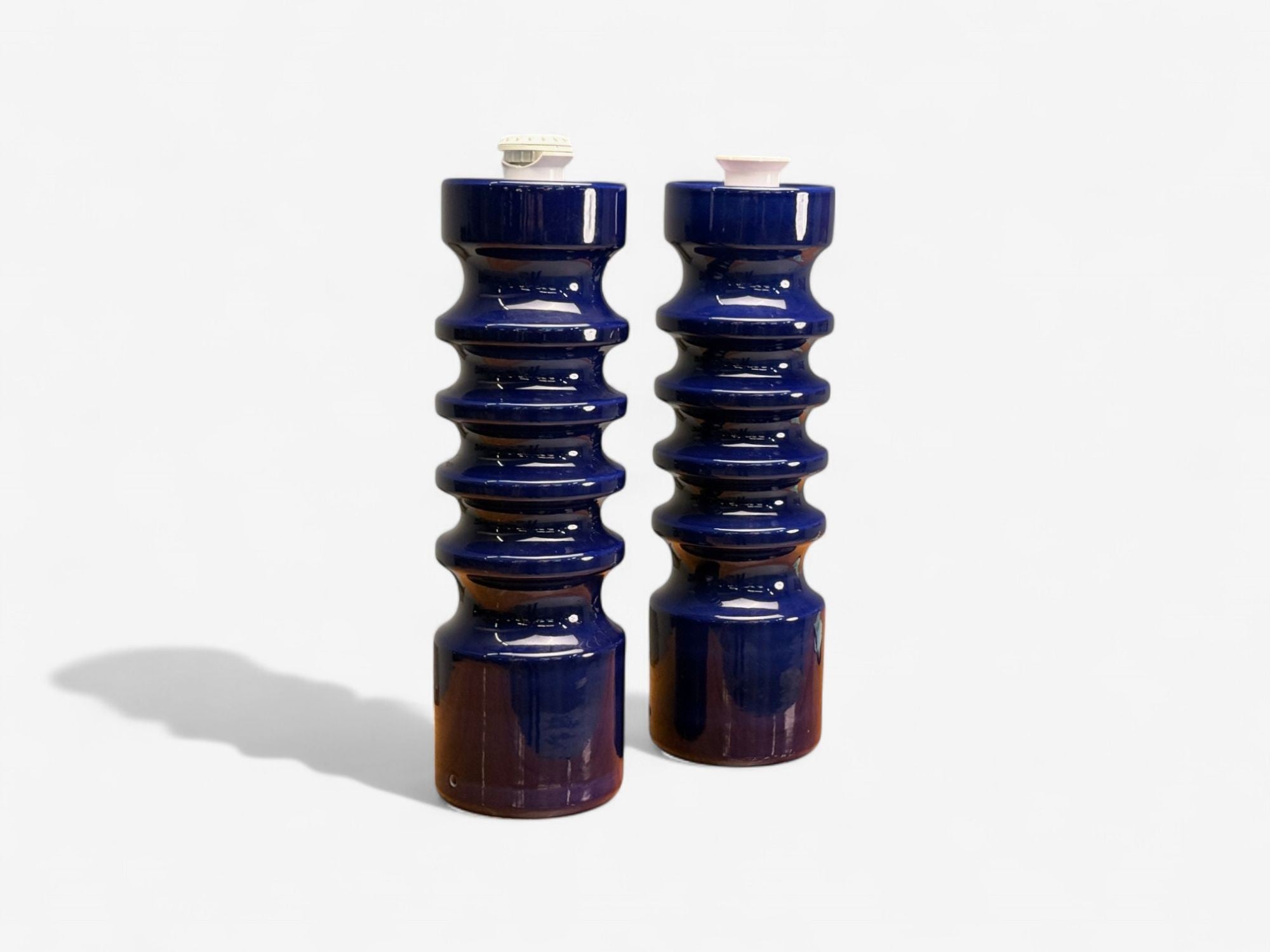 Mid-Century Modern, Blue Ceramic, Table Lamps, United States, 1960s