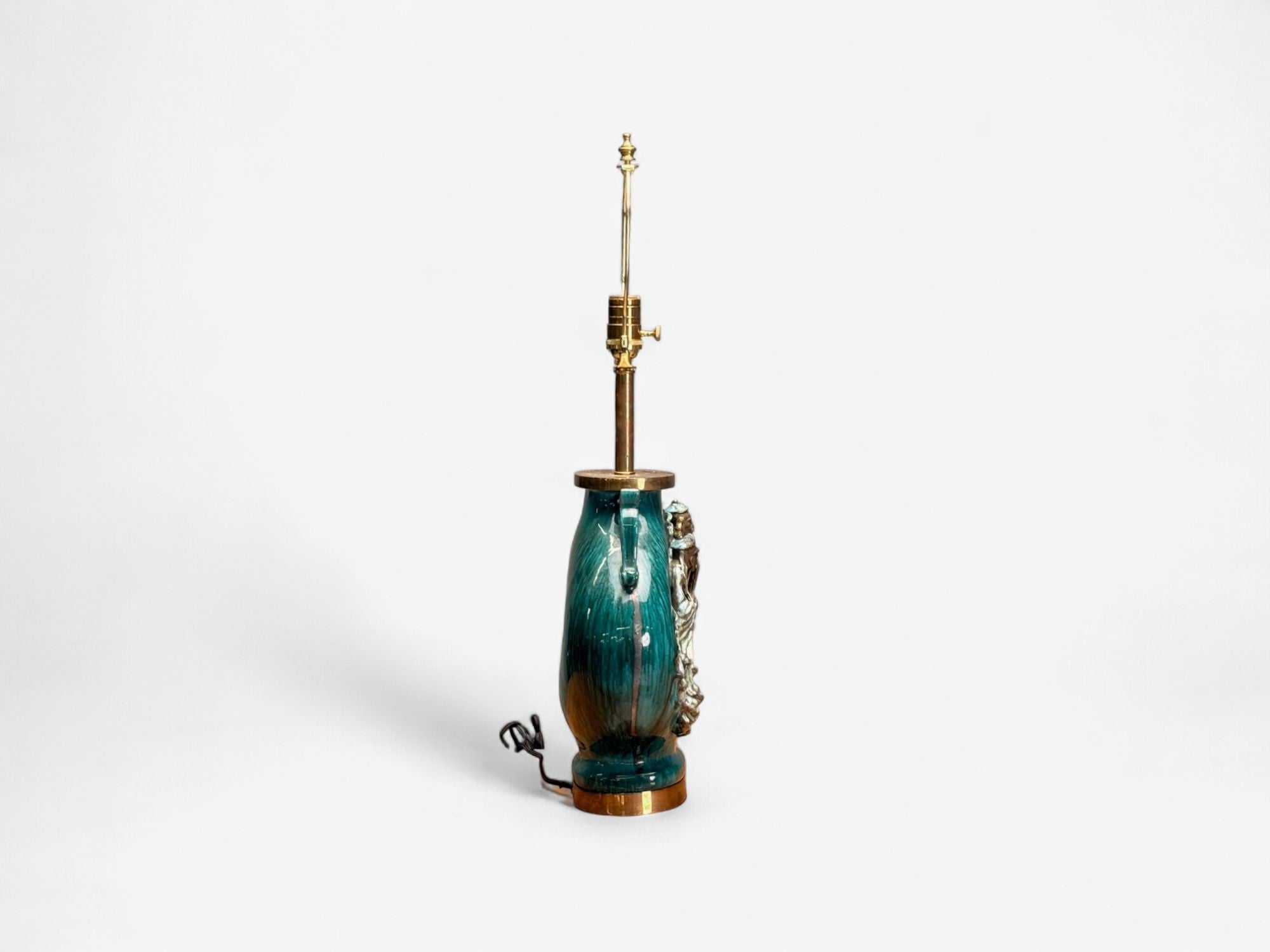 Marcello Fantoni, Green Ceramic, Chinese Table Lamps, Italy, 1940s