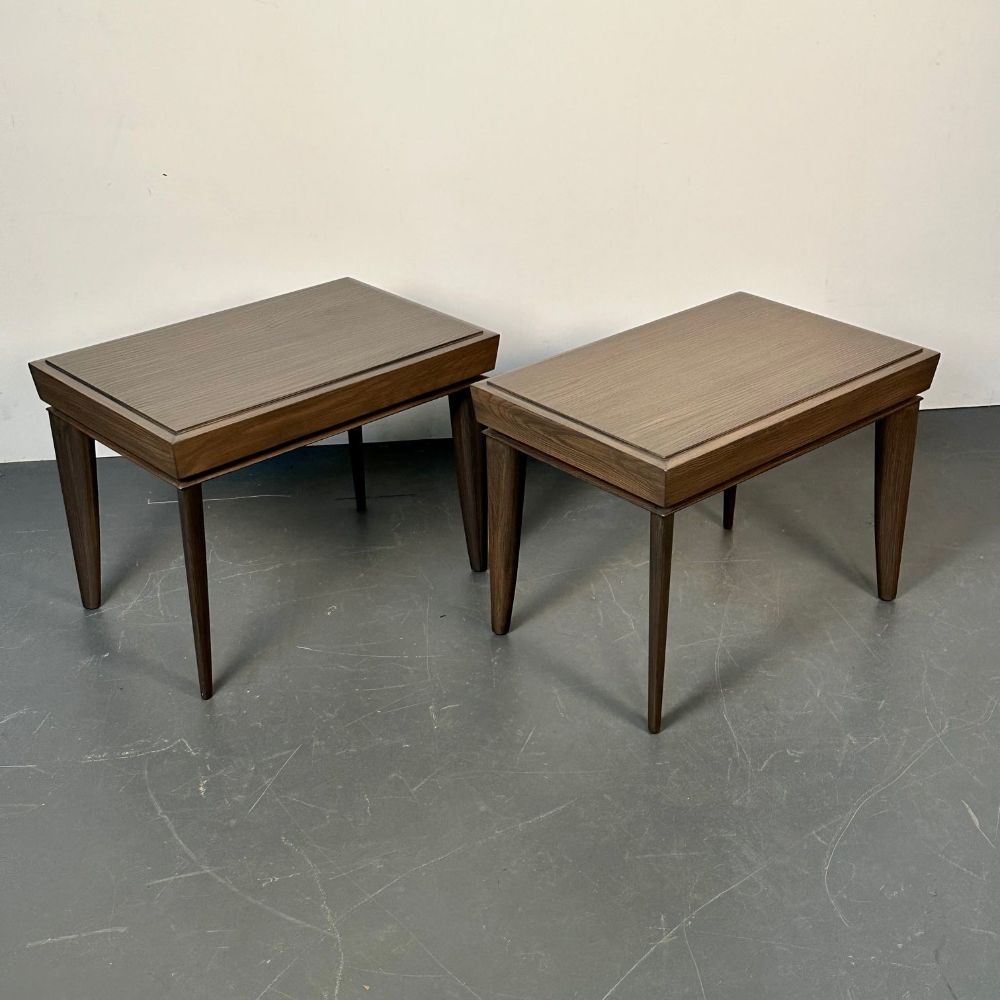 Pair of Mid-Century Modern Paul Frankl Labeled Brown Saltman Side / End Tables