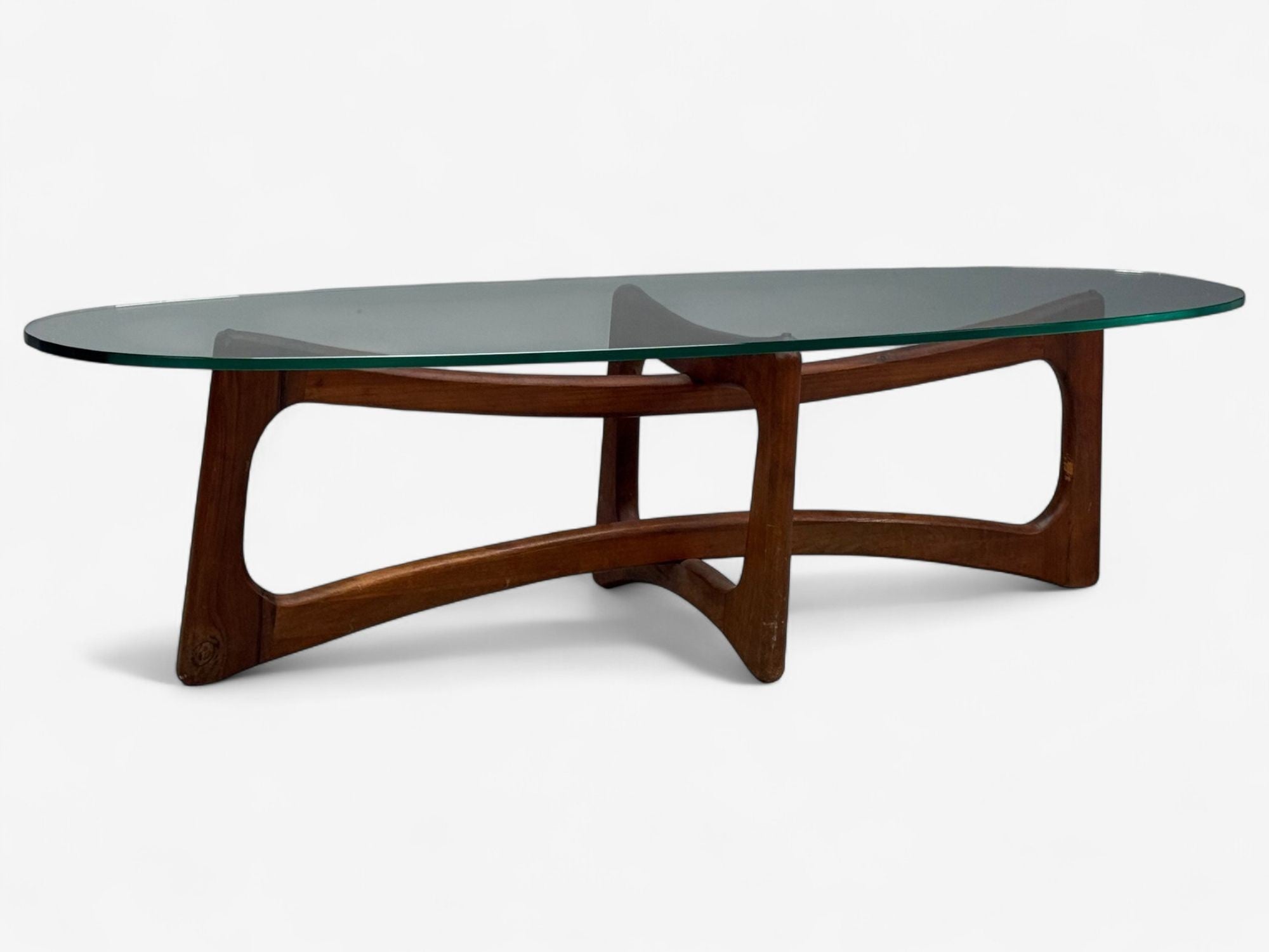 Adrian Pearsall, Walnut, Glass, Coffee Table, United States, 1960s