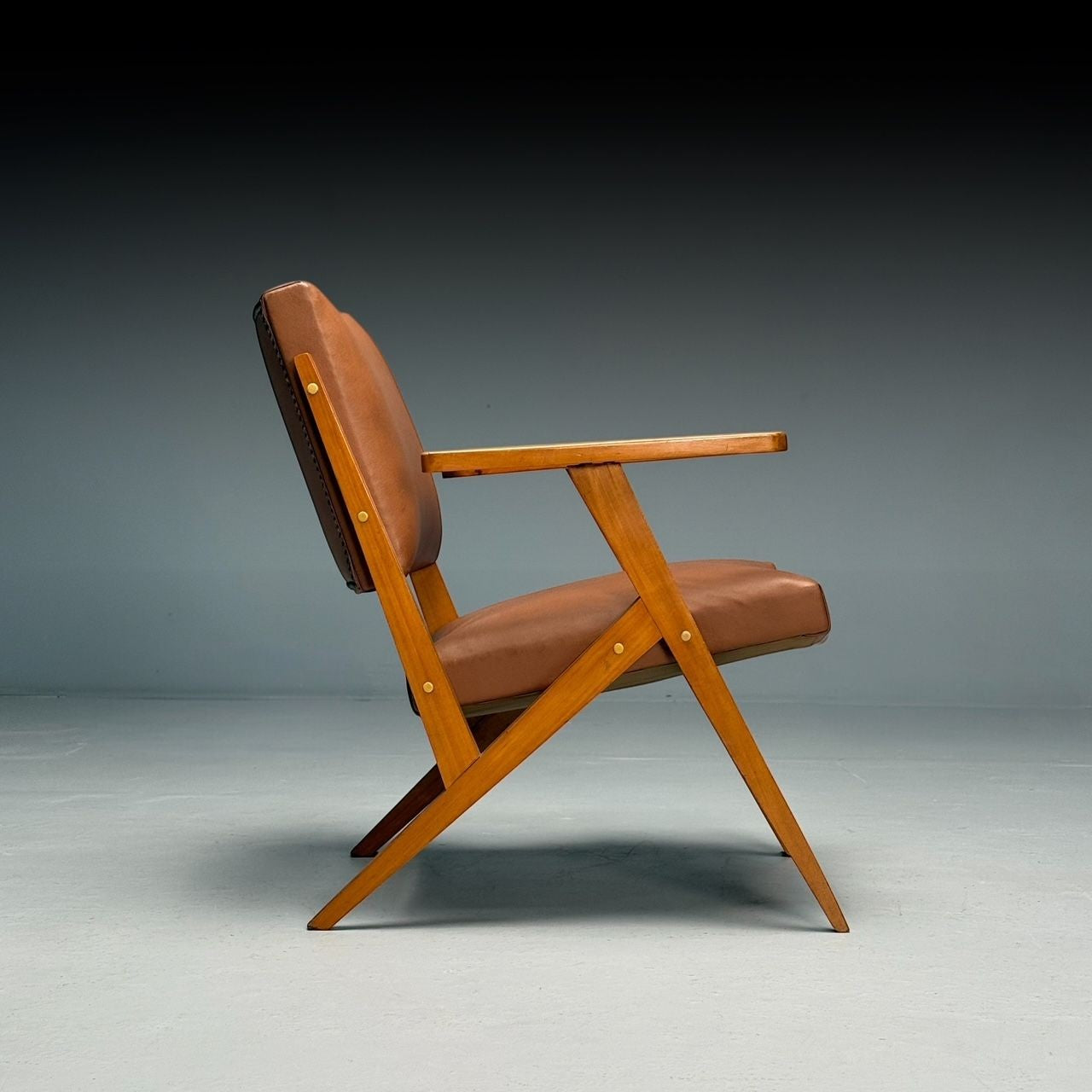 Jose Zanine Caldas, Brazilian Mid-Century Modern, Lounge Chair, Leather, 1950s