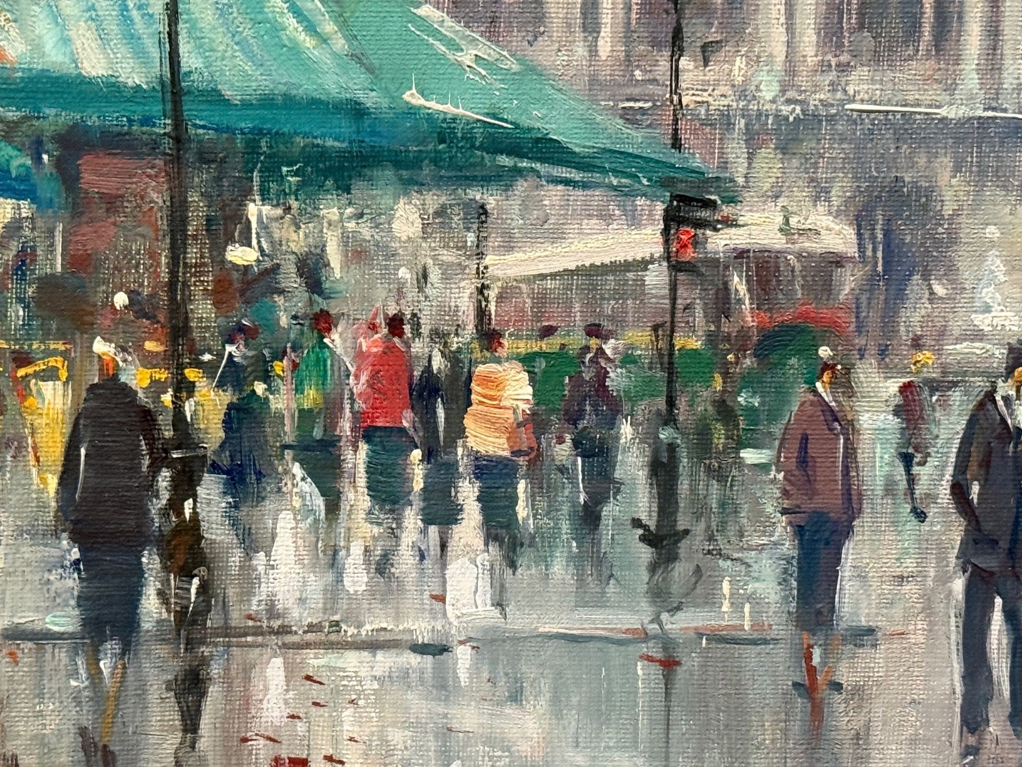 Jean Salabet, Impressionism, Paris Street Scene, Oil on Canvas, France, 1954