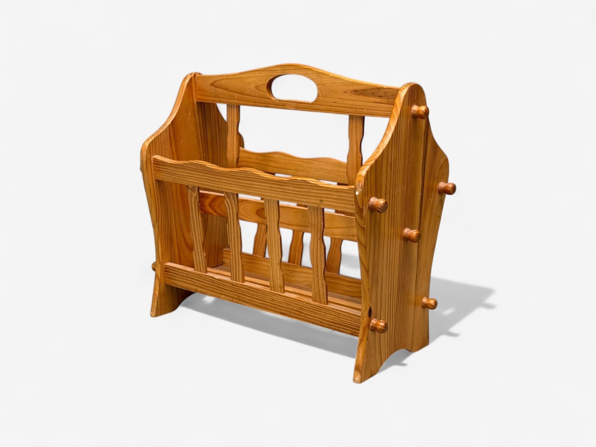 Swedish Modern, Pine, Magazine Rack, Sweden, 1960s
