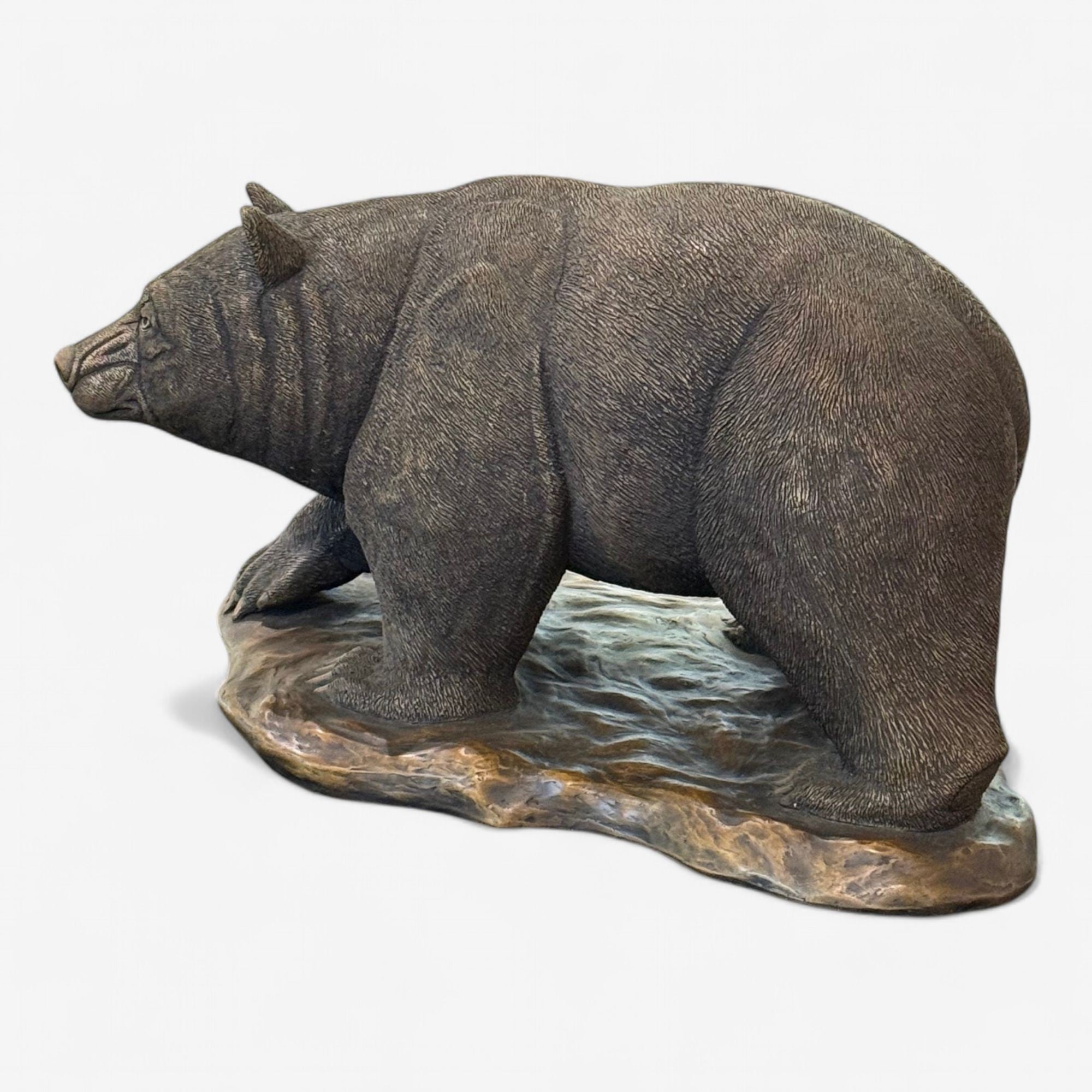 Modern American Bear Sculpture, Hot Cast Bronze, American, 21st C.