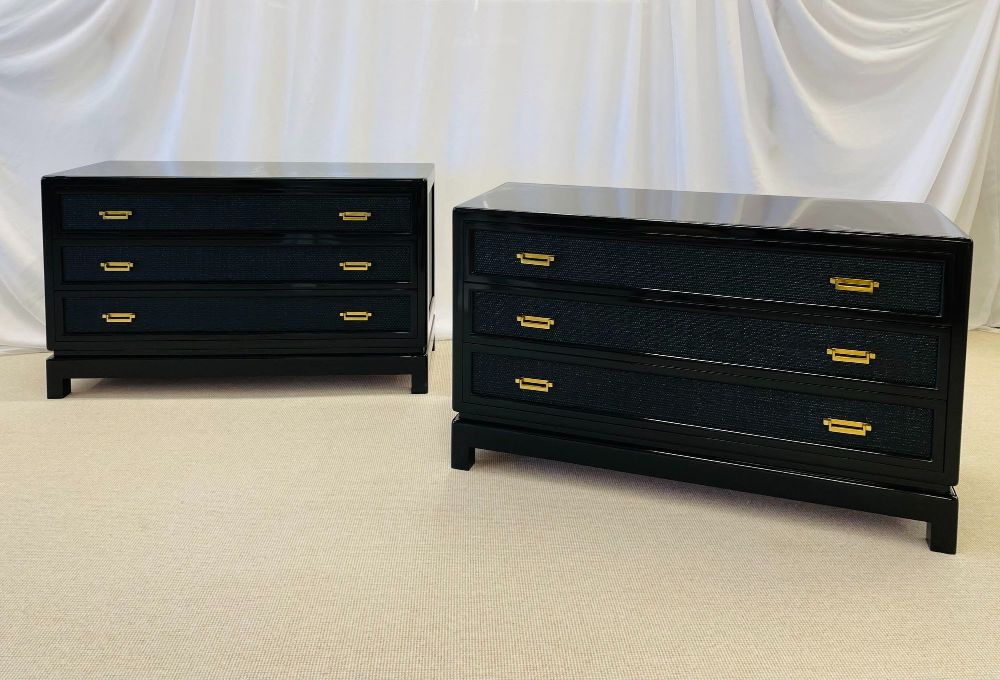 Pair of Mid-Century Modern Cabinets, Chests, Nightstands, Karl Springer Style