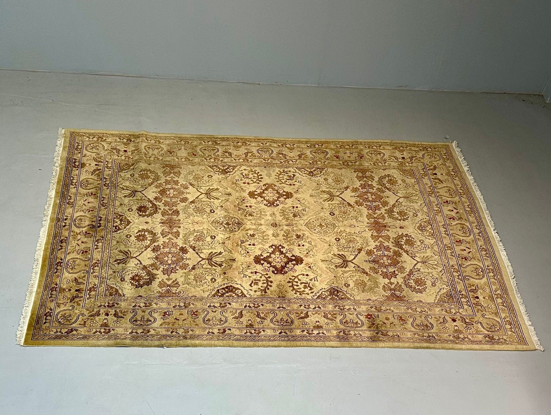 Indian Carpet ,Tabriz Design, Knotted Wool Rug, Early 21st Century