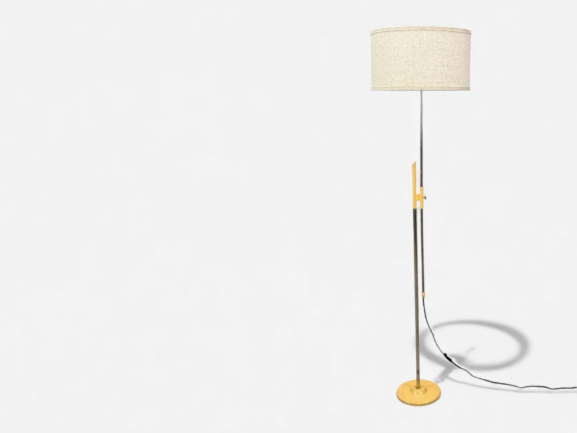 Polish Modern, Steel, Lacquered Metal, Adjustable Floor Lamp, Poland, 1960s