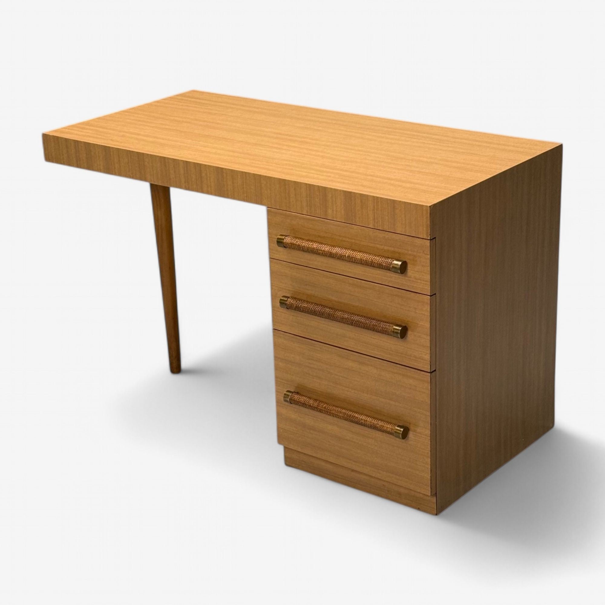 T.H. Robsjohn-Gibbings, Widdicomb, Mid-Century Modern, Desk, Cane, 1960s