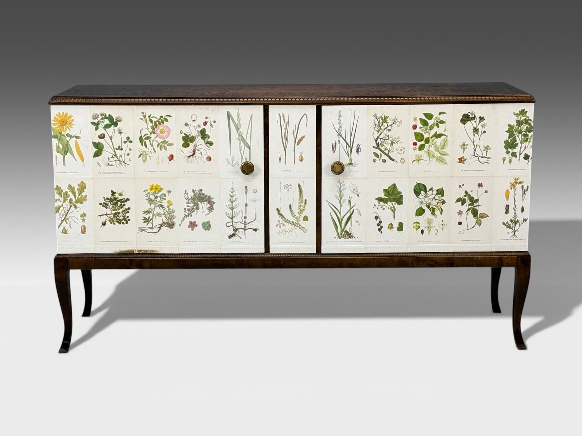 Swedish Modern, Nordens Flora Credenza, Wallpaper, Birch, Sweden, 1940s