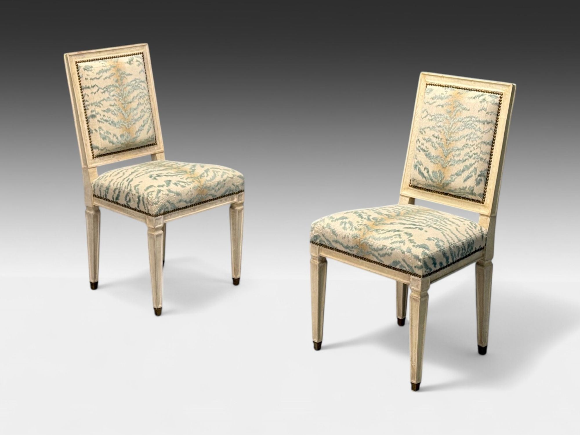 Jean-Michel Frank, Louis XVI Style, Six Dining Chairs, Parchment, France, 1930s