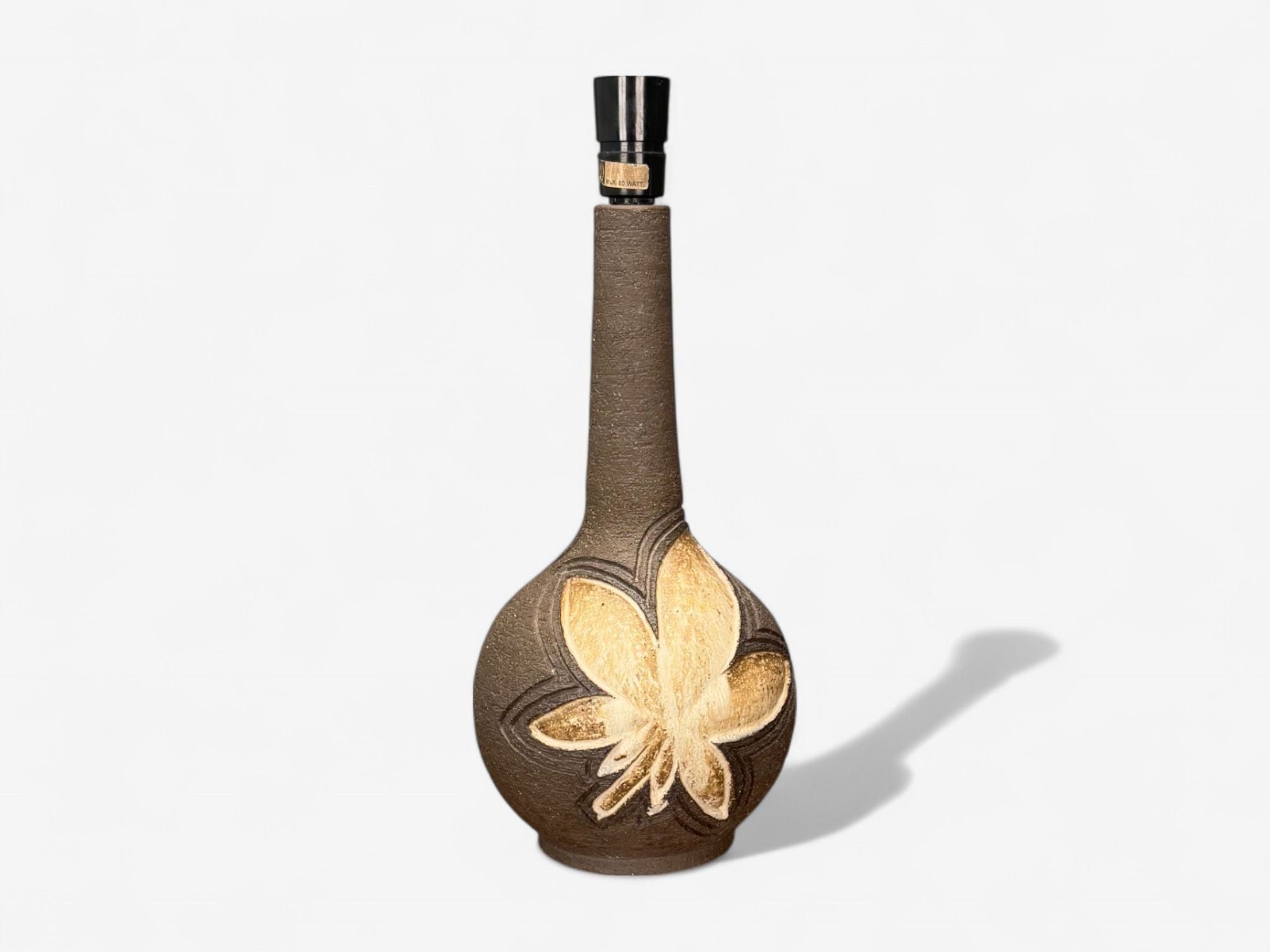 Løvemose Keramik, Brown Stoneware, Table Lamp, Denmark, 1960s