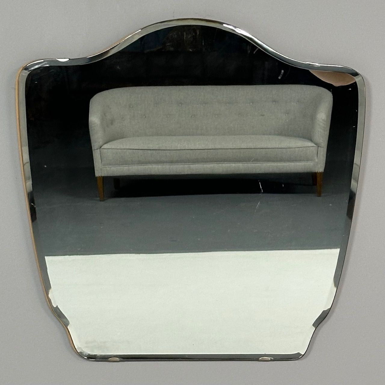 Swedish Mid-Century Modern, Small Wall Mirror, Shield Form, Sweden, 1970s