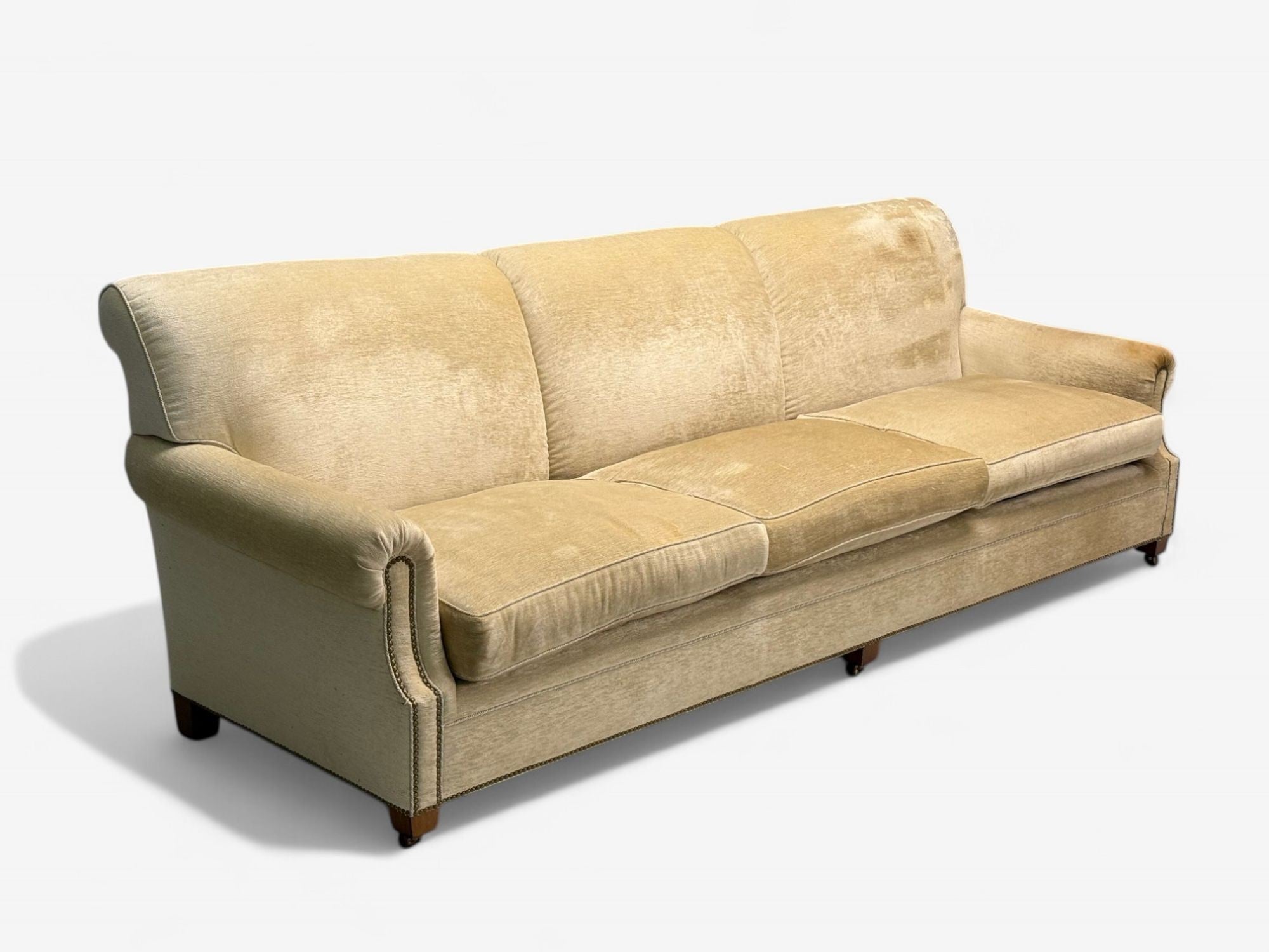 O’Henry House, Large Traditional Sofa and Ottoman, Velvet, USA, 2000s