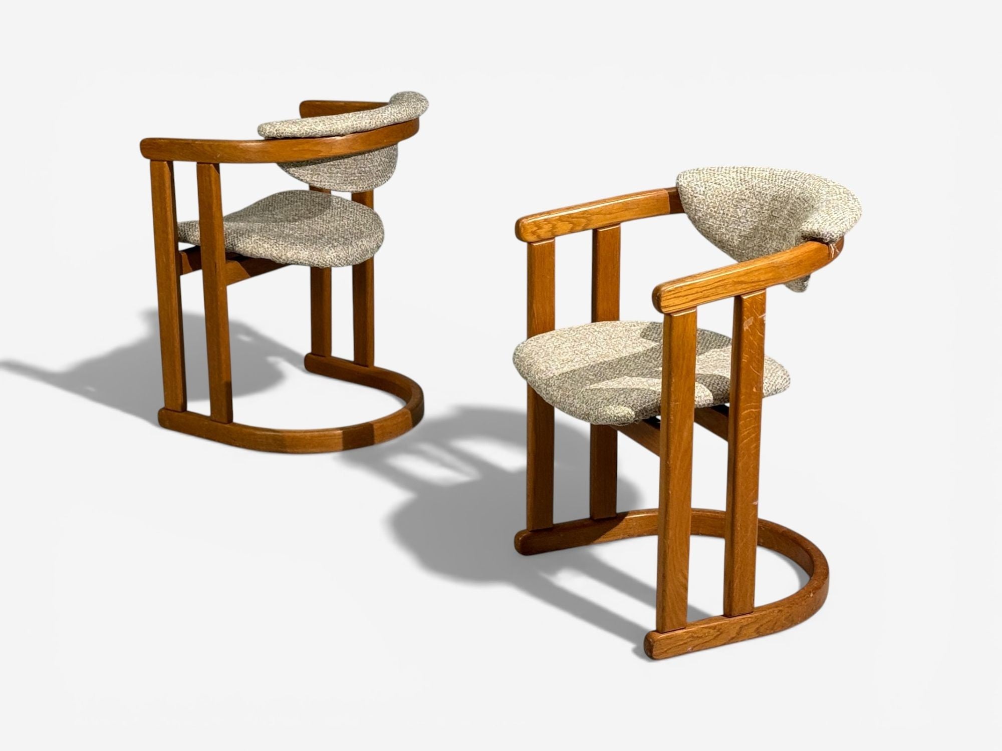 German Modern, Occasional Chairs, Tweed, Beech, Germany, 1960s