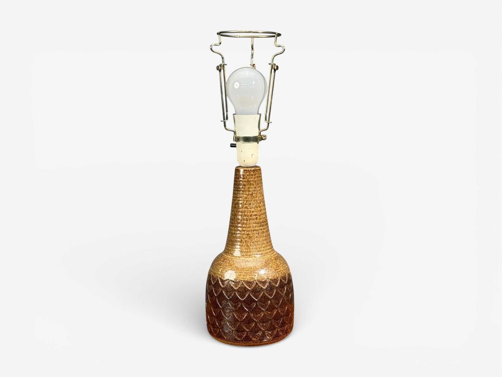 Søholm Stentøj, Table Lamp, Brown Glazed Ceramic, Denmark, 1970s