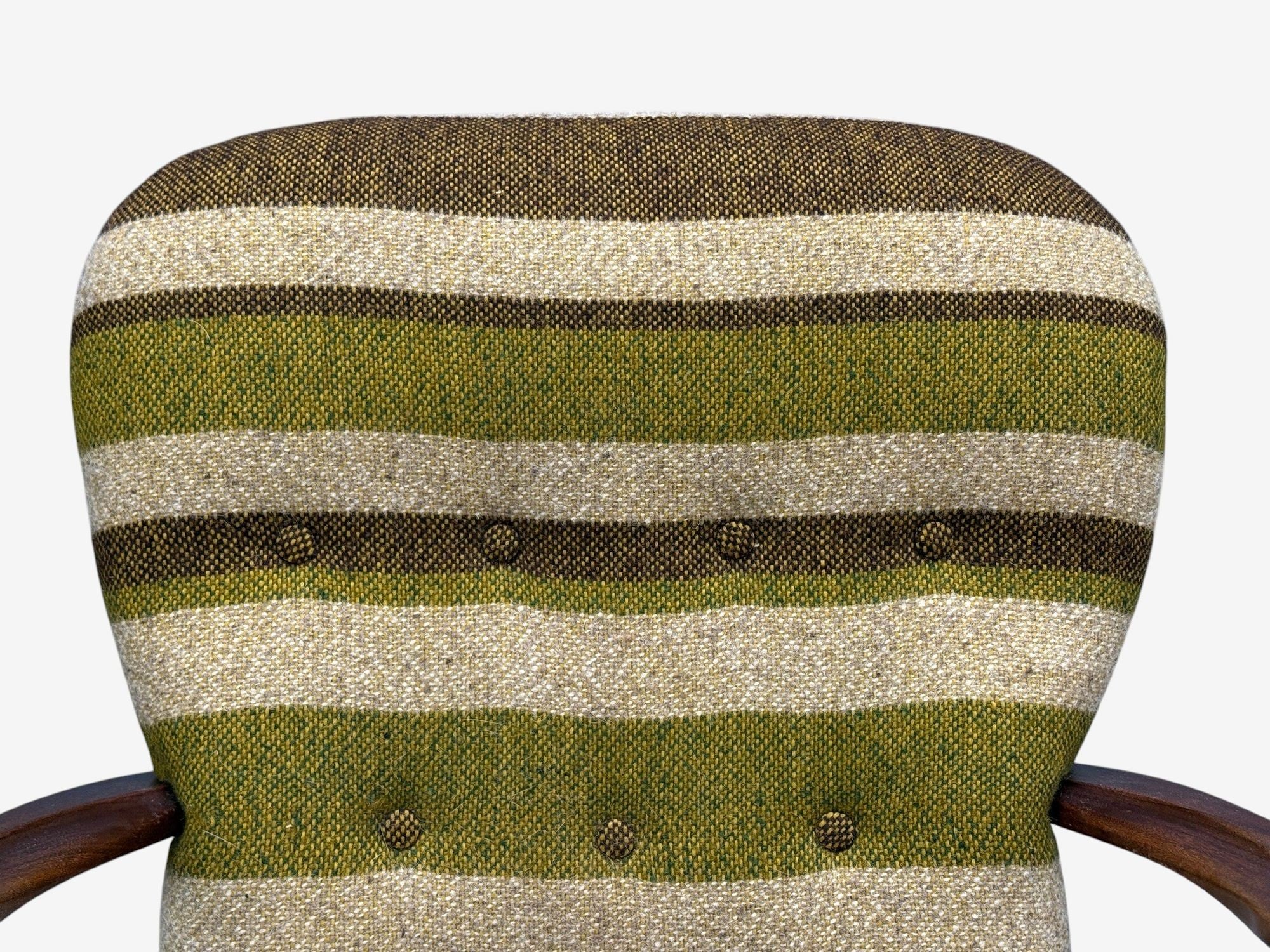 Philip Arctander Style, Lounge Chair, Wool, Walnut, Denmark, 1940s