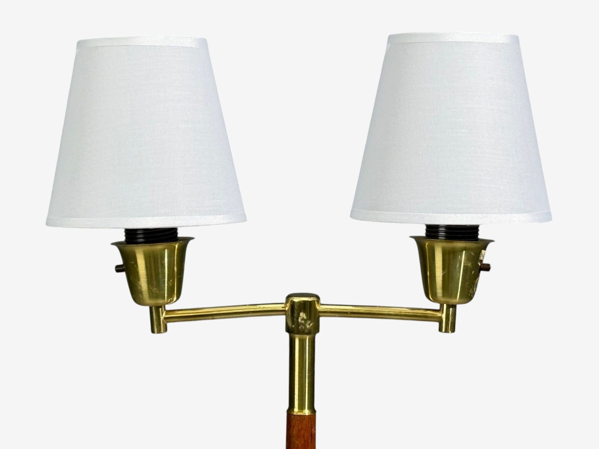 Swedish Modern, Floor Lamp, Teak, Brass, Sweden, 1960s